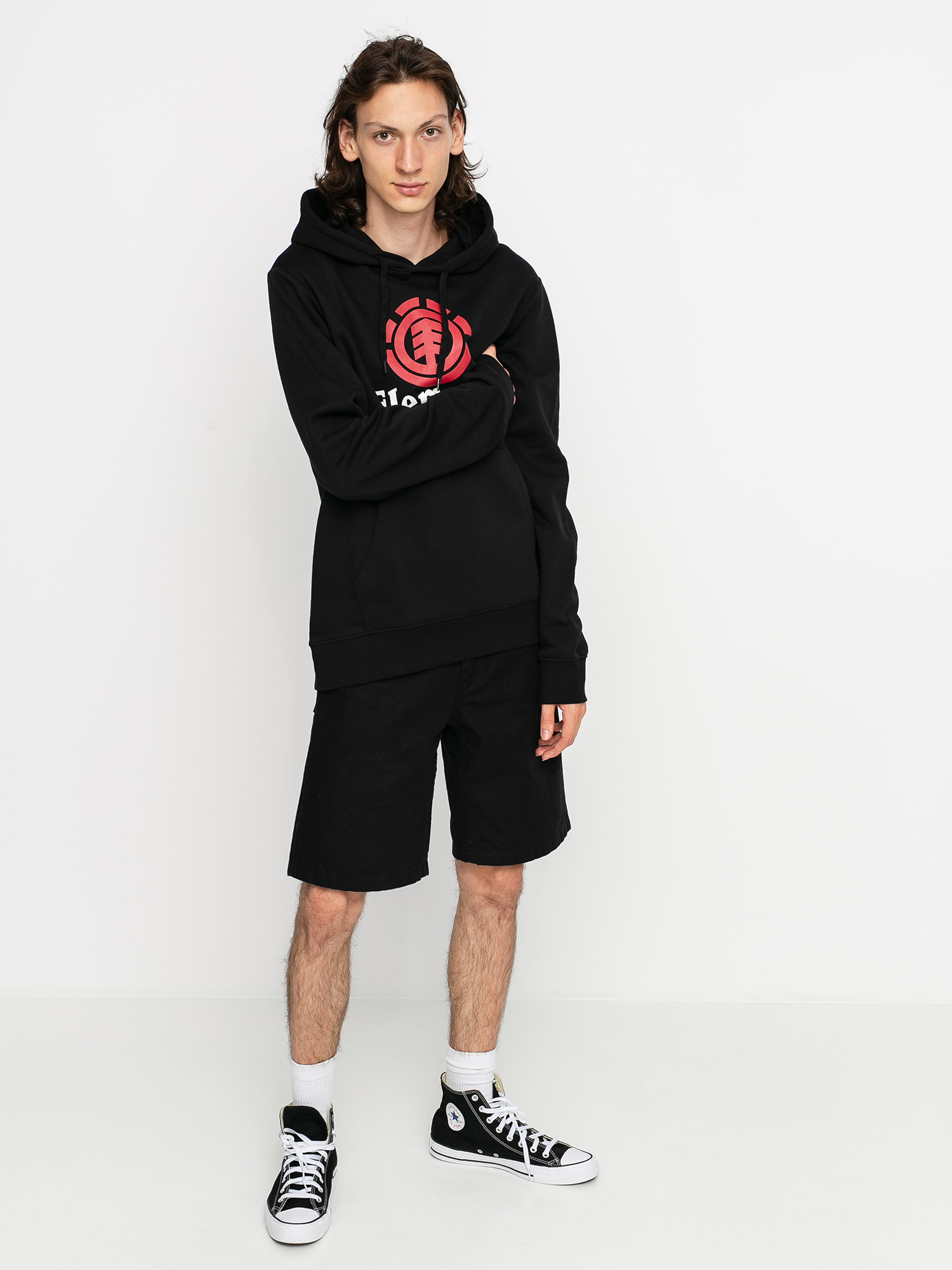 Mikina s kapucňou Element Vertical HD (flint black)