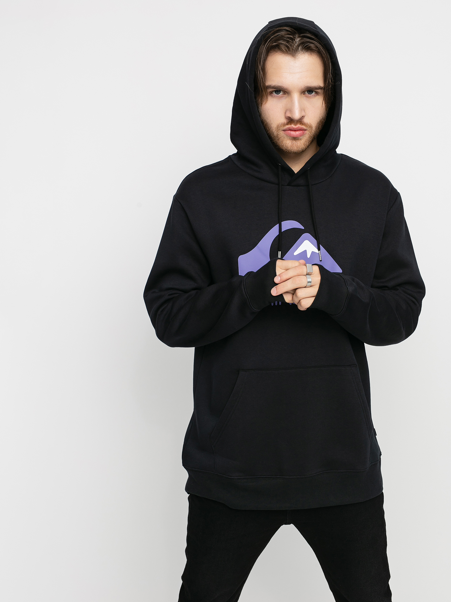 Mikina s kapucňou Quiksilver Square Me Up HD (black)