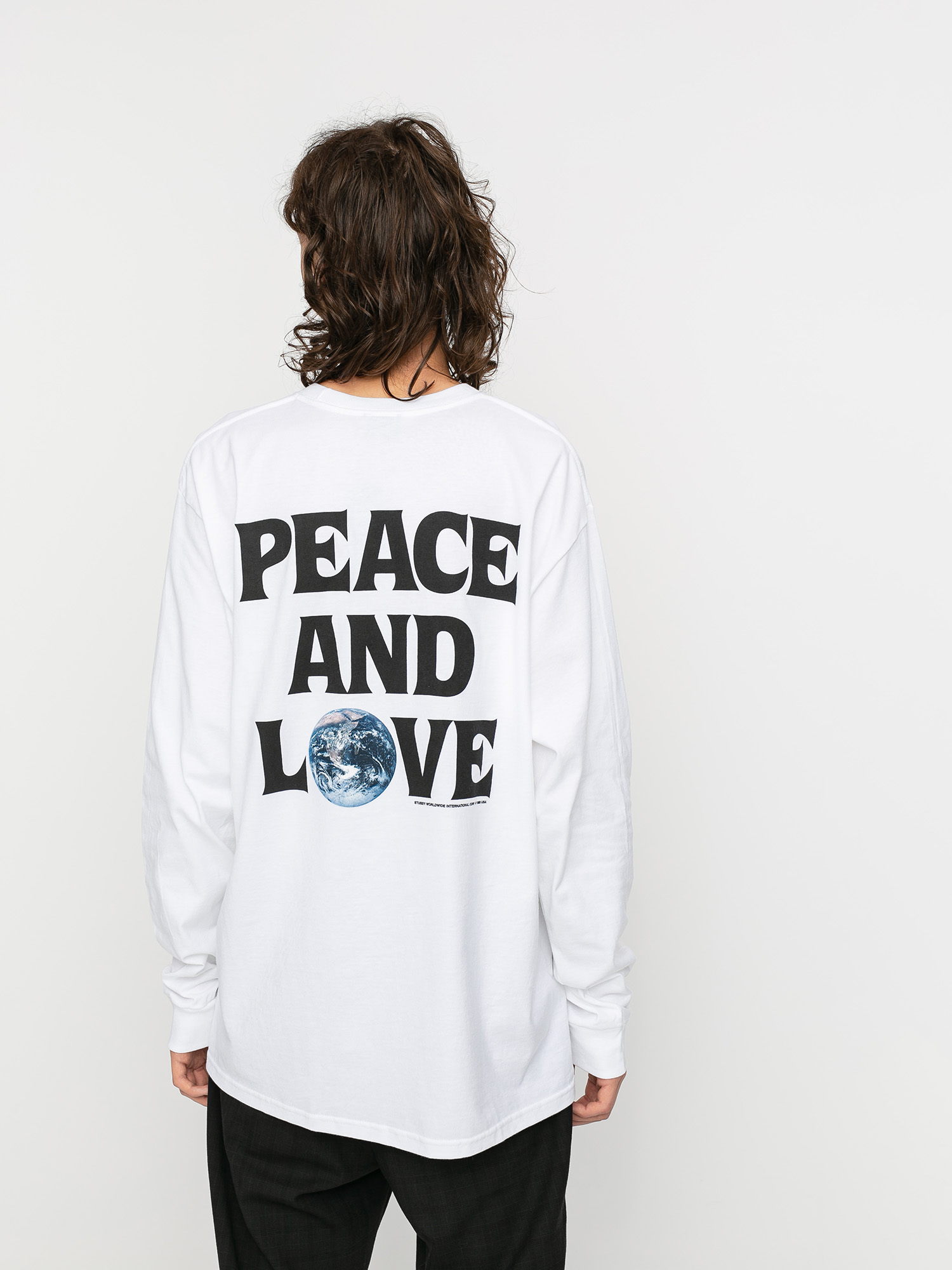 Triko Stussy Peace & Love (white)