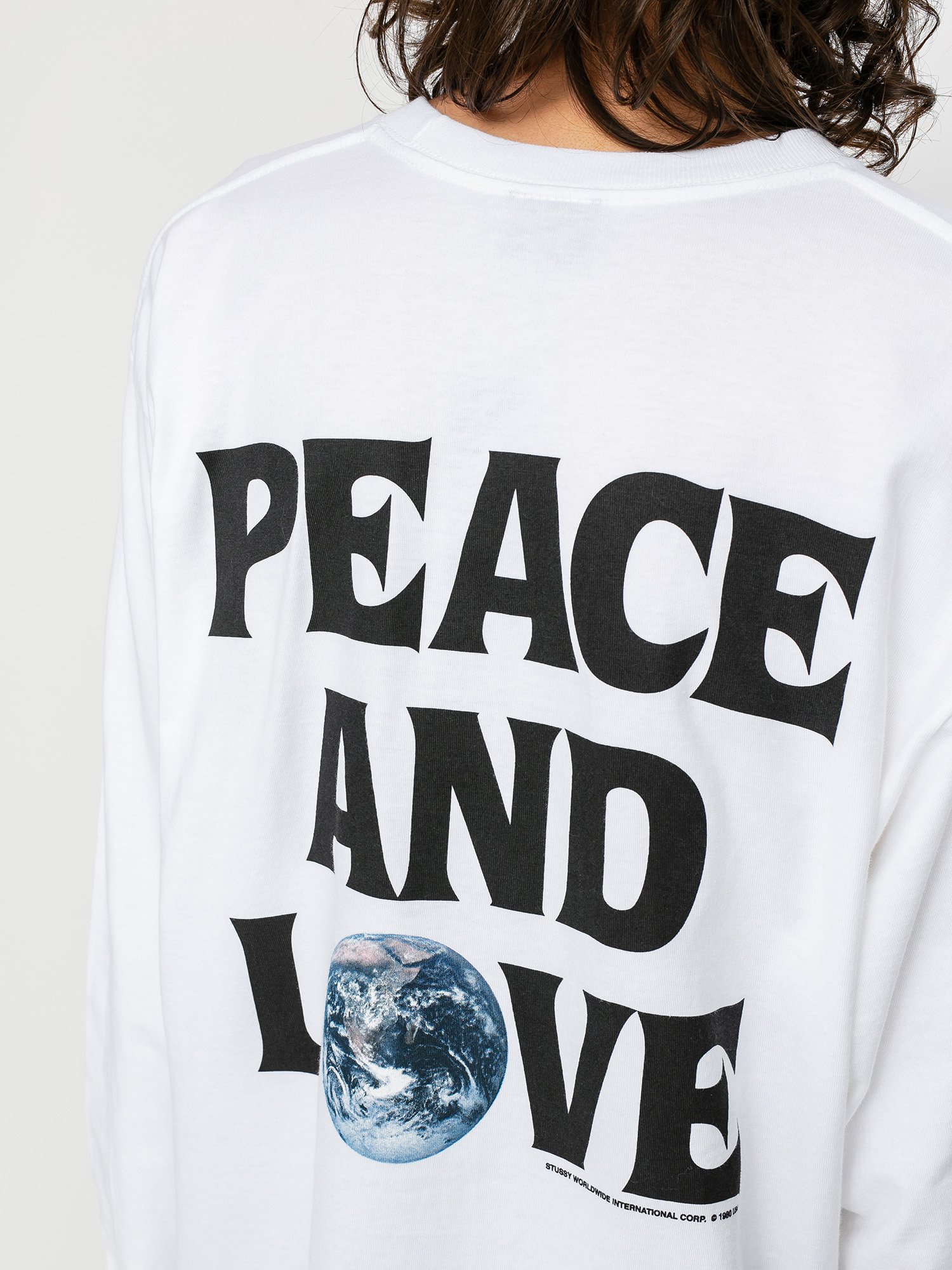 Triko Stussy Peace & Love (white)