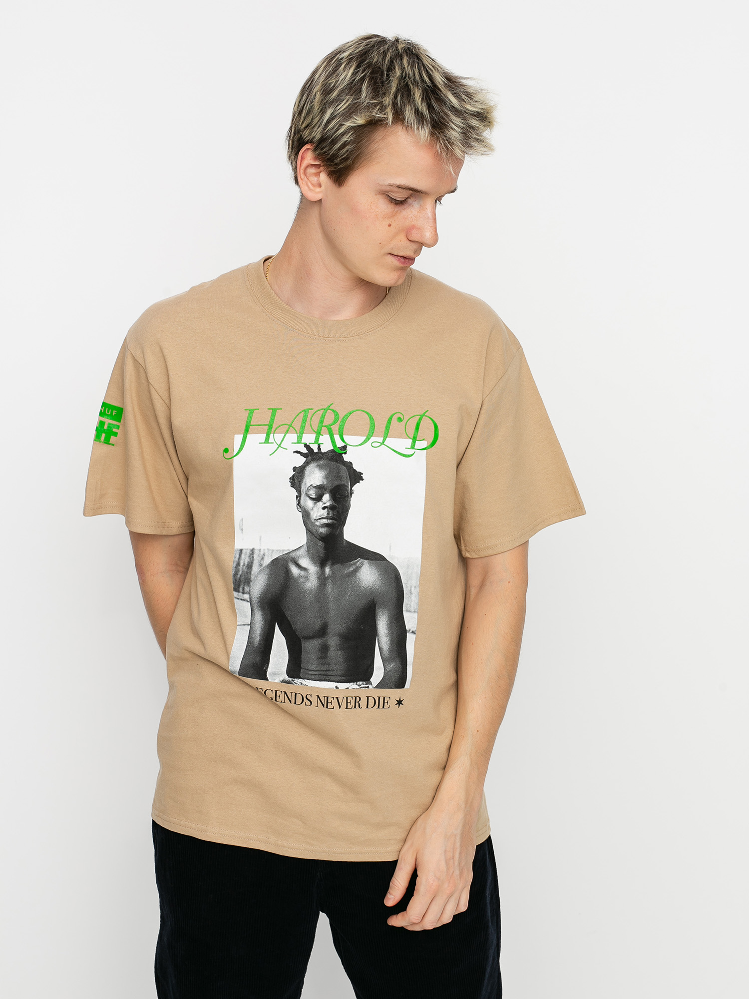 Tričko HUF X Harold Legend (sand)