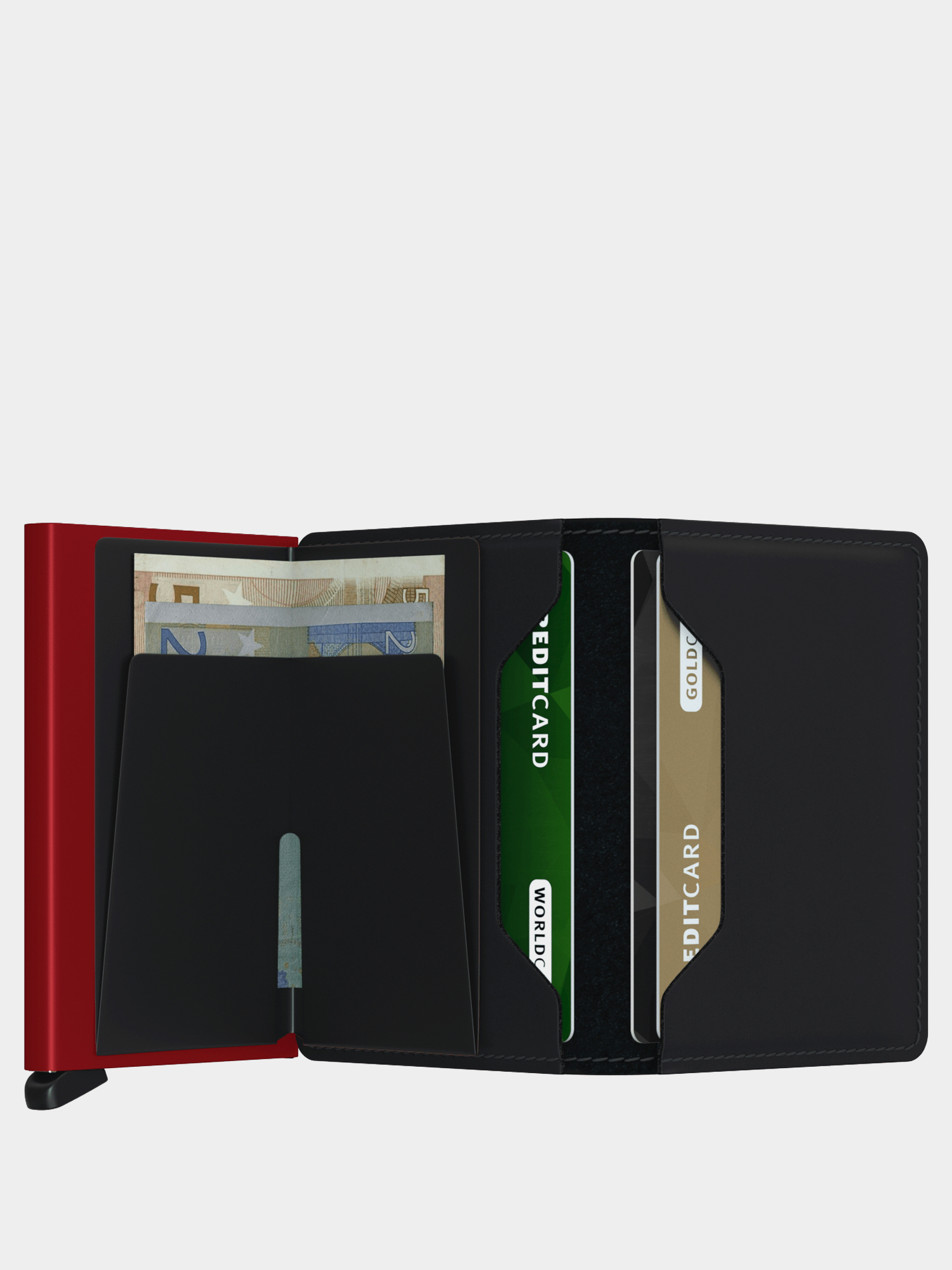 Peňaženka Secrid Slimwallet (matte black/red)