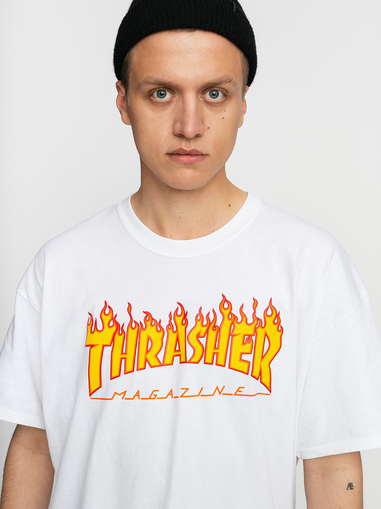 Tričko Thrasher Flame Logo (white)