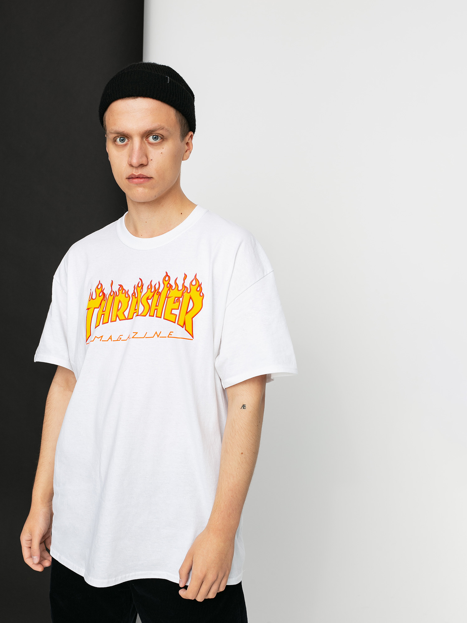 Tričko Thrasher Flame Logo (white)