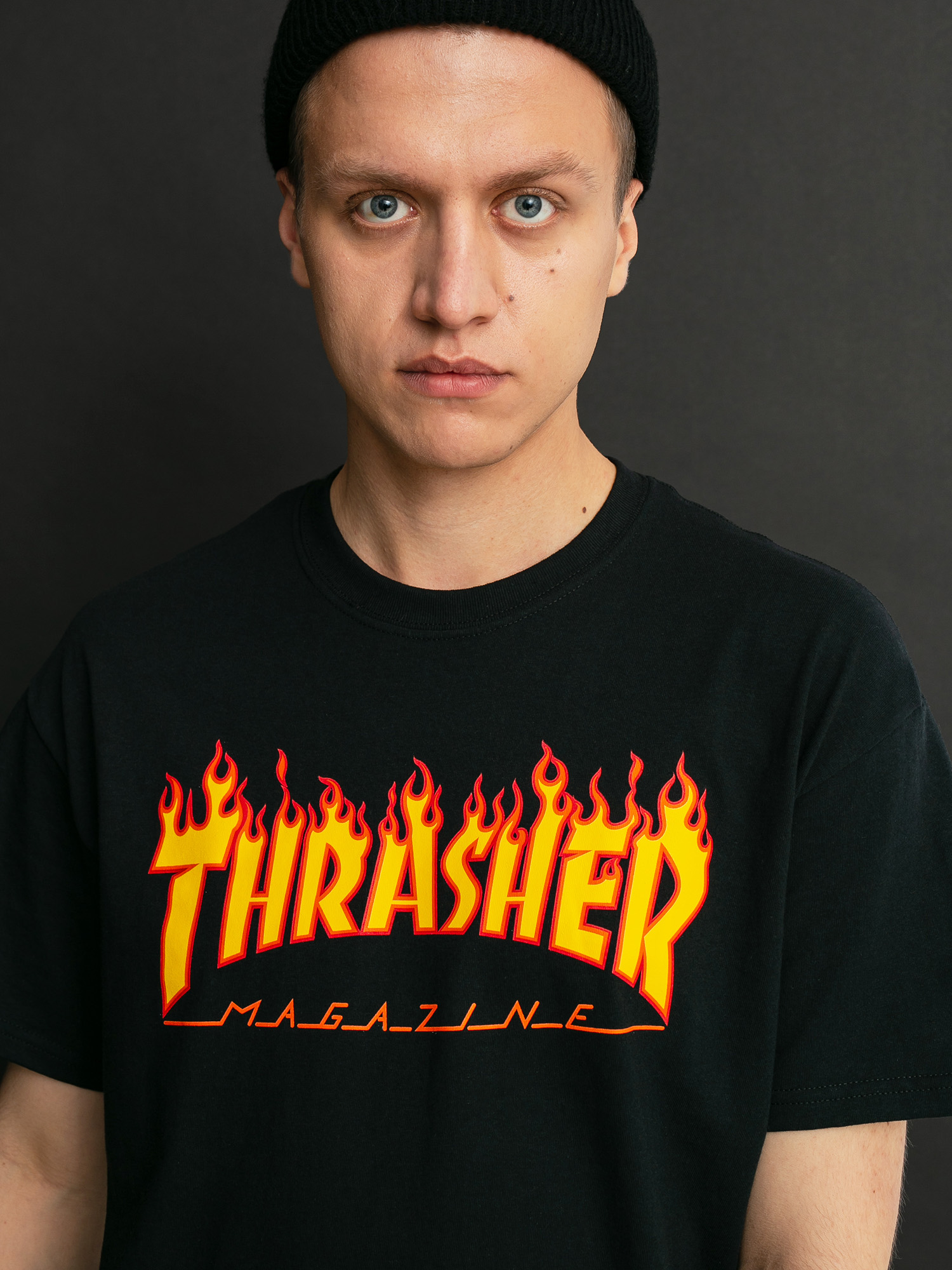 Tričko Thrasher Flame Logo (black)