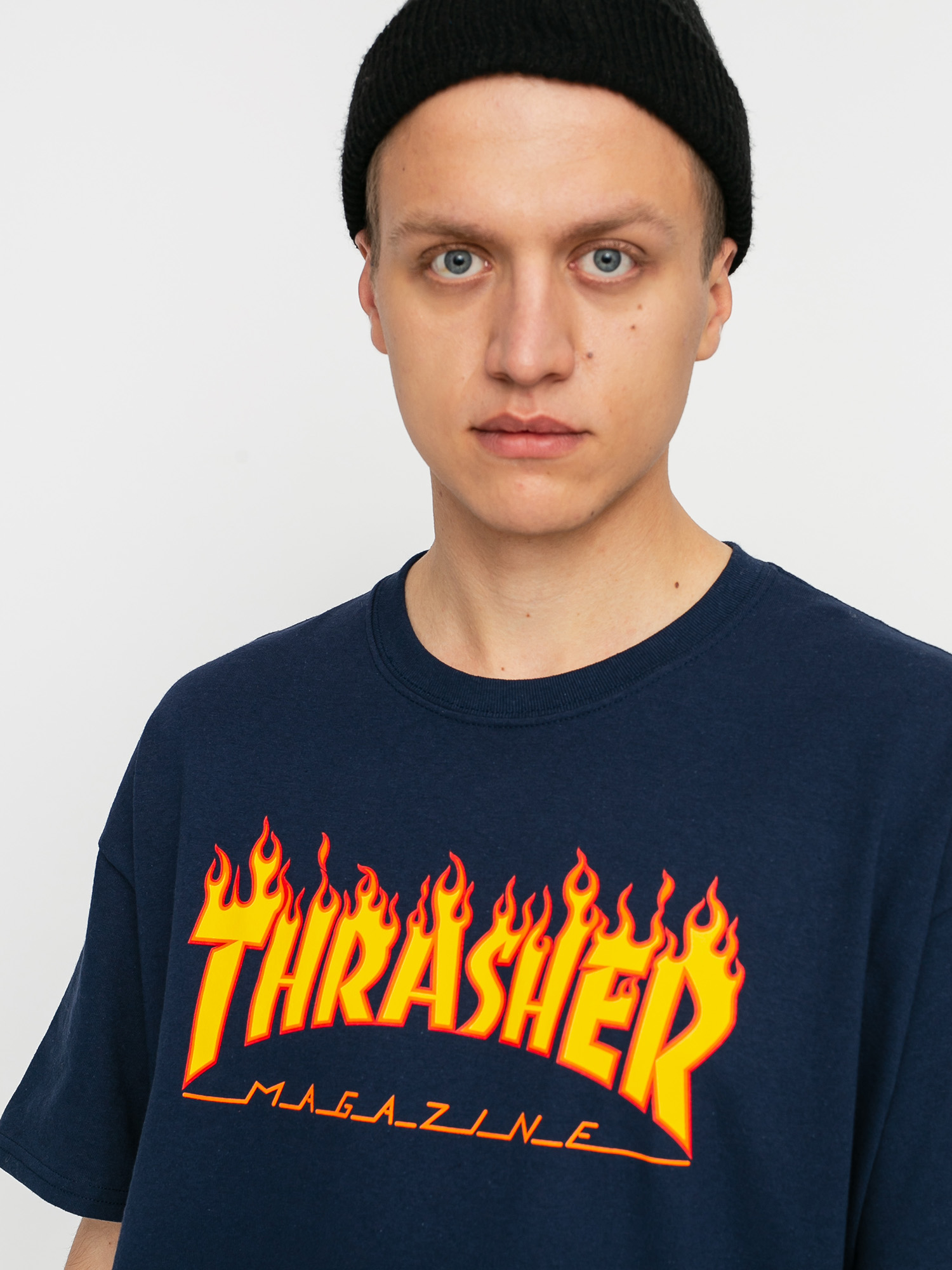 Tričko Thrasher Flame Logo (navy/blue)