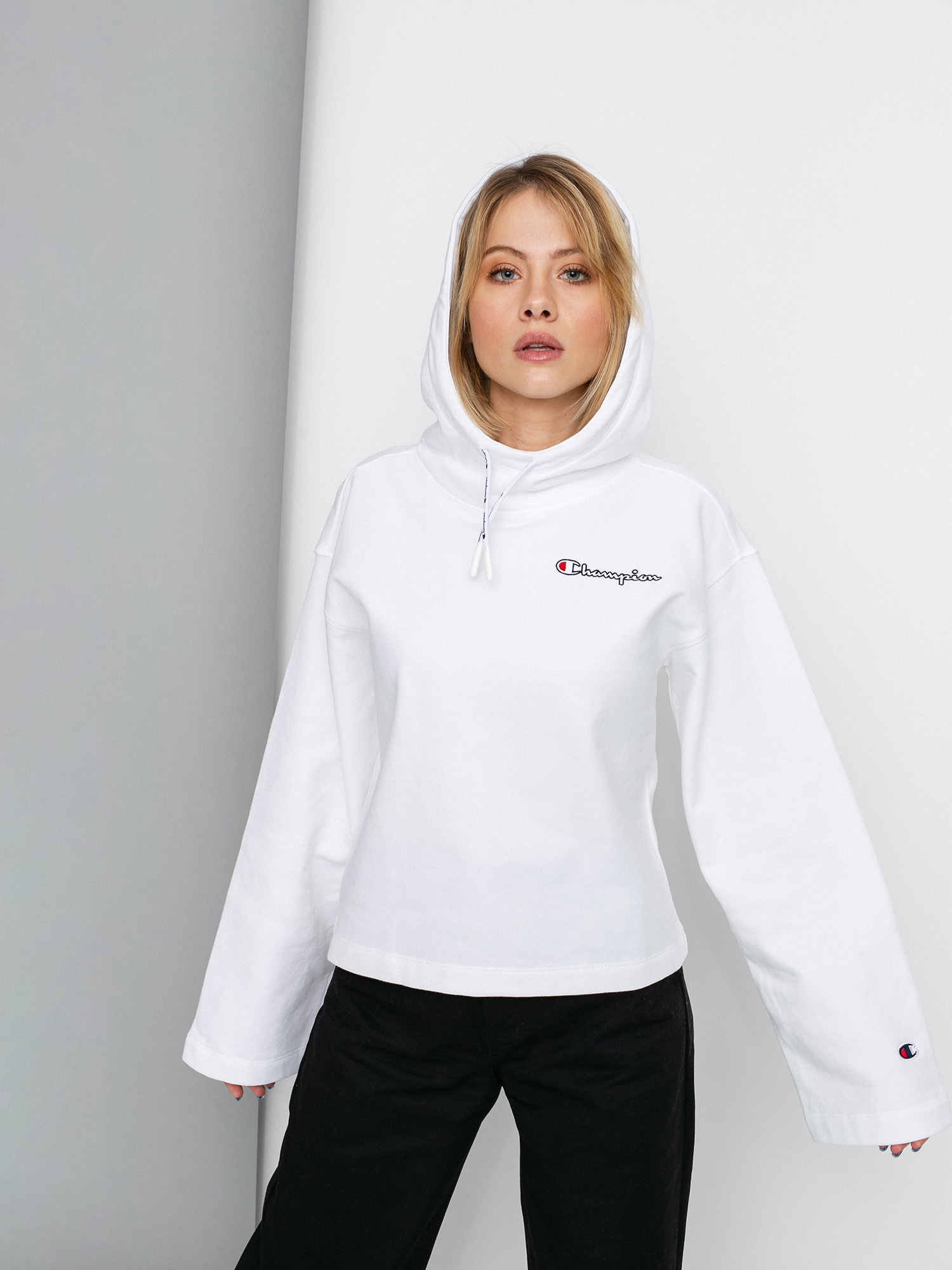 Mikina s kapucňou Champion Sweatshirt HD 113186 Wmn (wht)