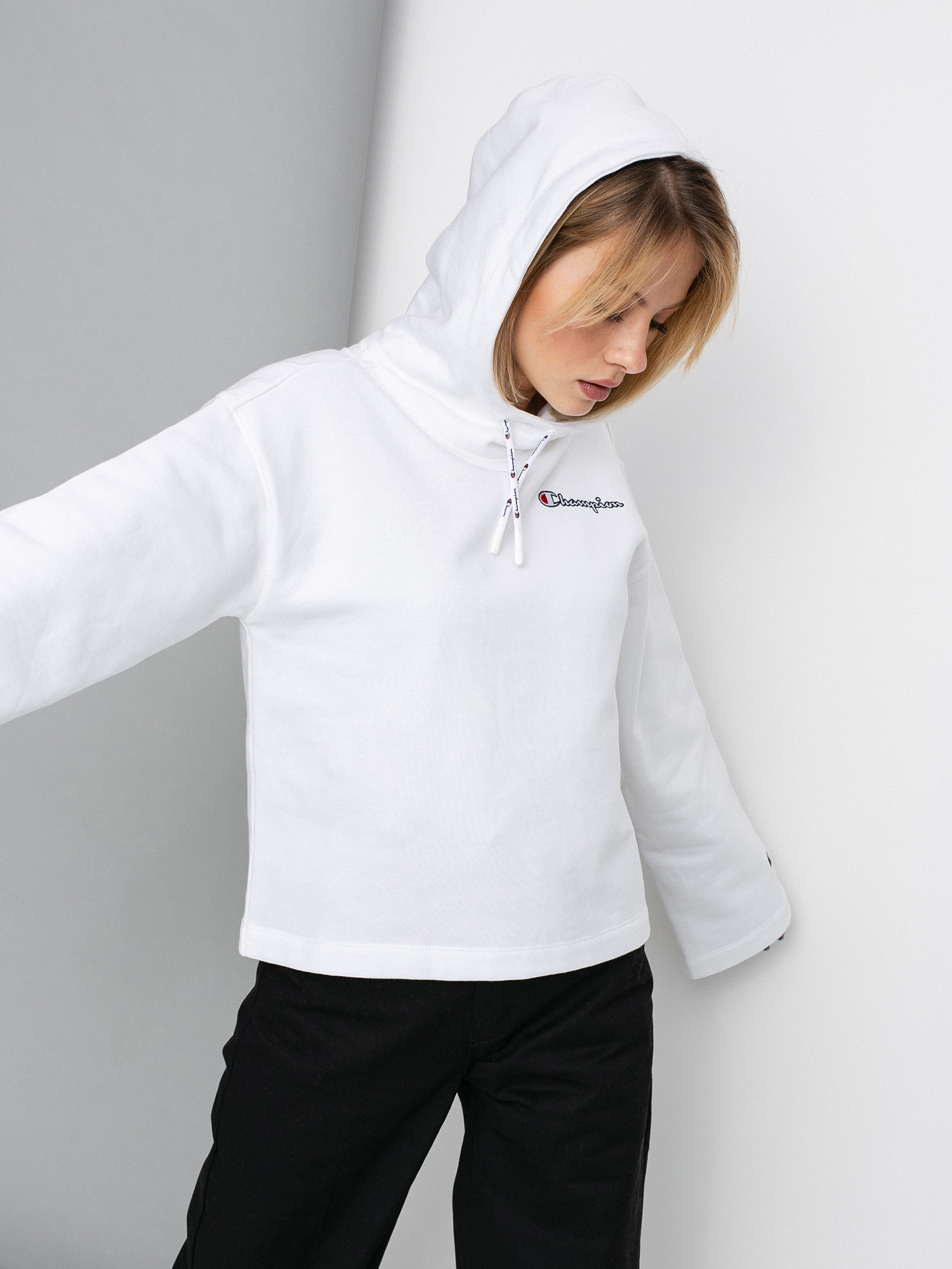 Mikina s kapucňou Champion Sweatshirt HD 113186 Wmn (wht)