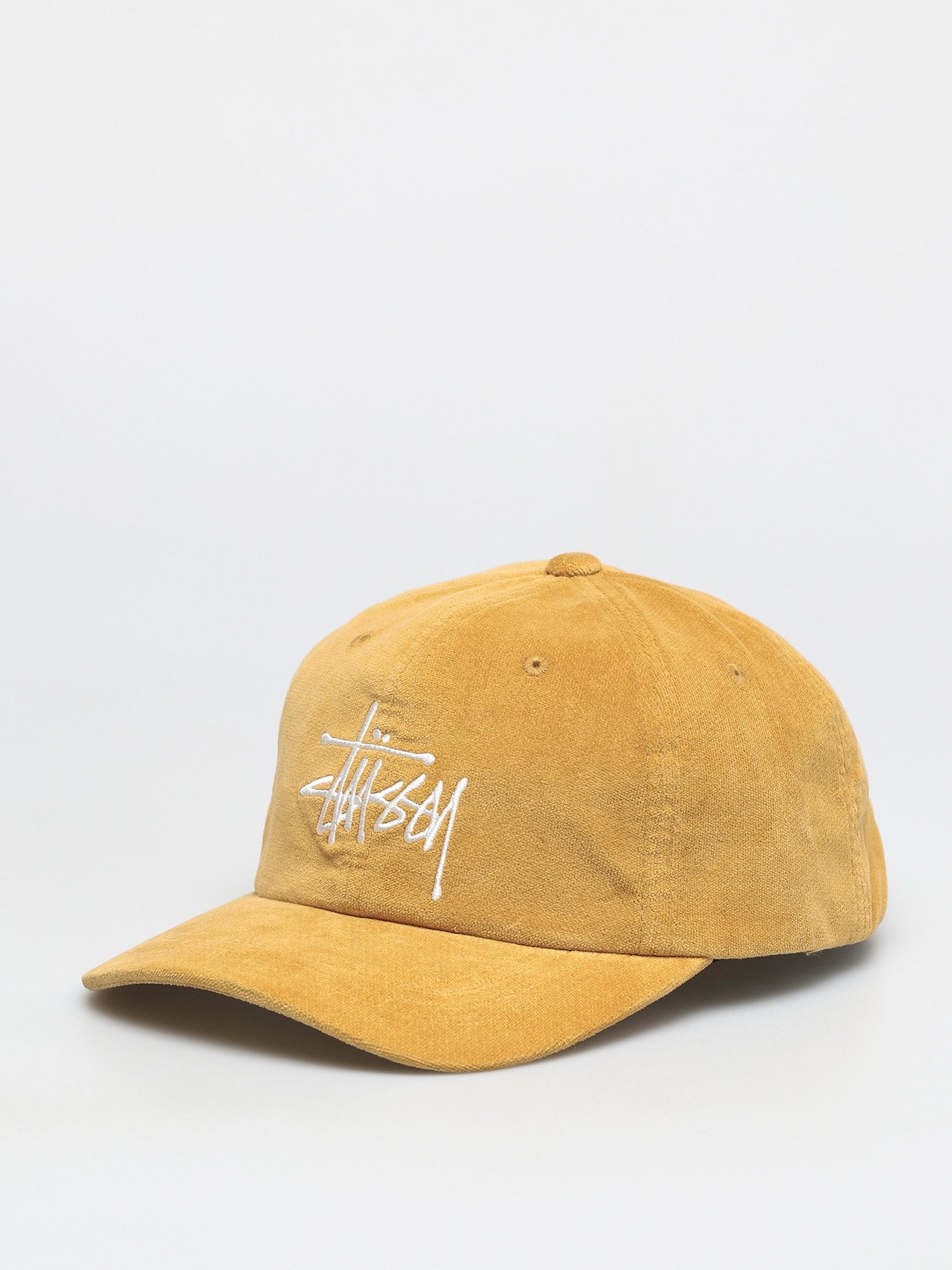 Šiltovka Stussy Big Logo Velveteen Low Pro ZD (yellow)