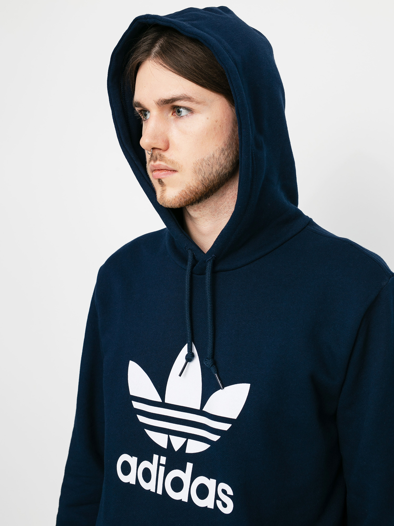 Mikina s kapucňou adidas Originals Trefoil HD (collegiate navy/white)
