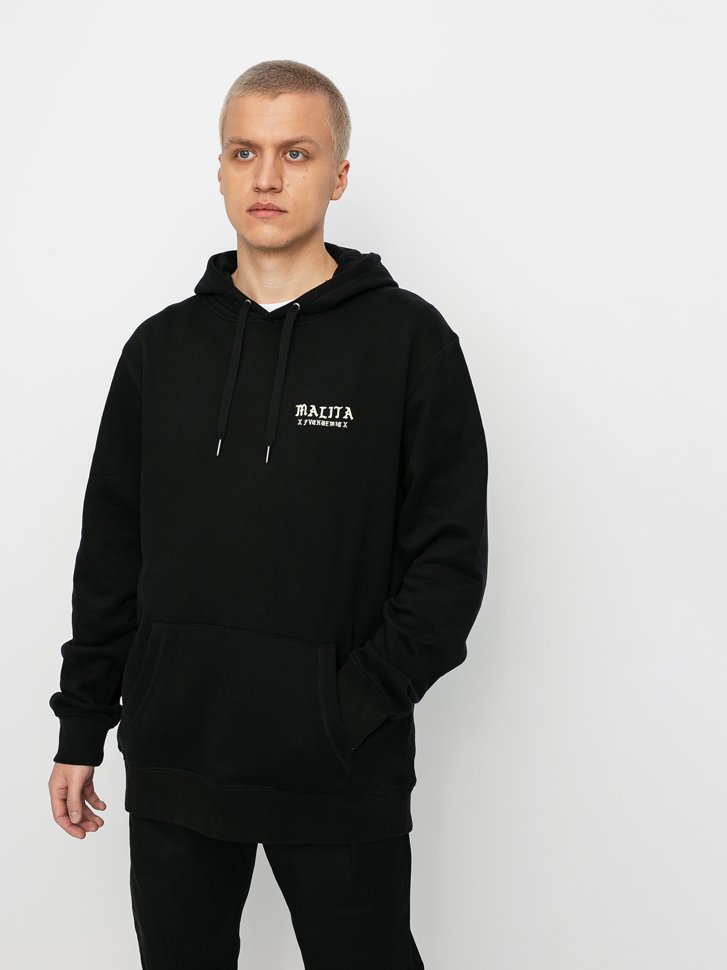 Mikina s kapucňou Malita Fck Covid HD (black)