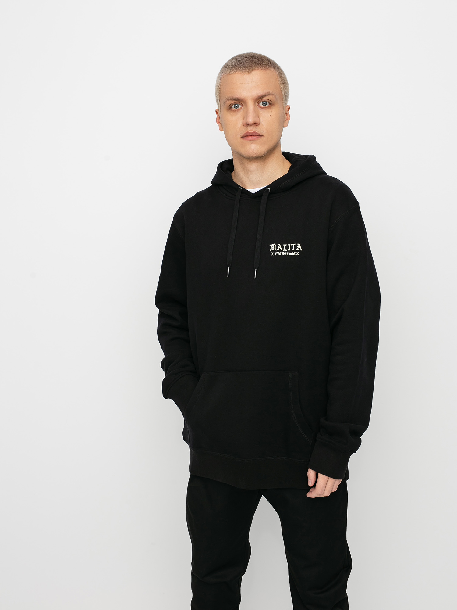 Mikina s kapucňou Malita Fck Covid HD (black)