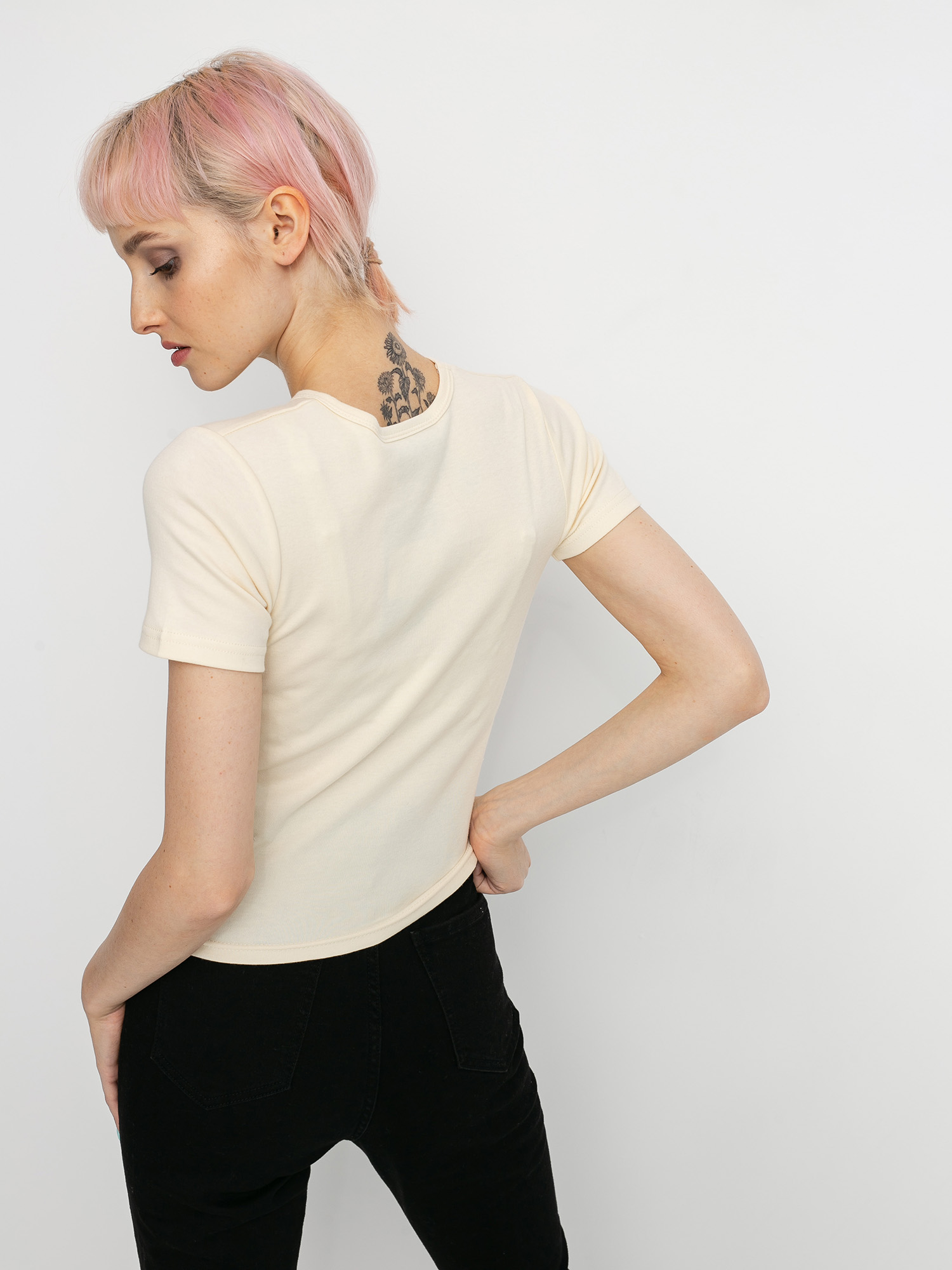 Tričko Local Heroes X Polaroid Ribbon Heart Slim Wmn (cream)