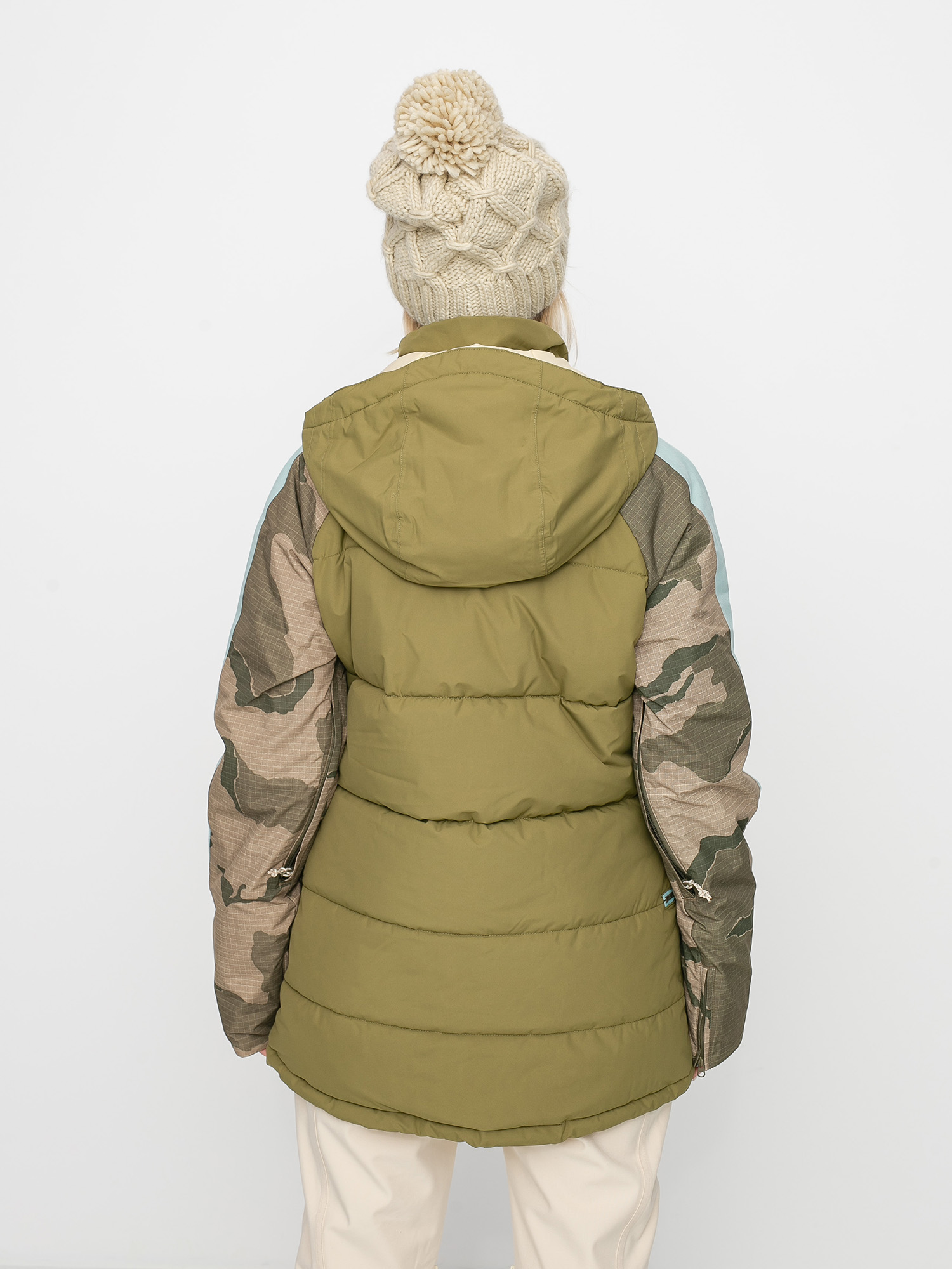 Dámska Snowboardová bunda Burton Keelan (martini olive/barren camo/ether blue)