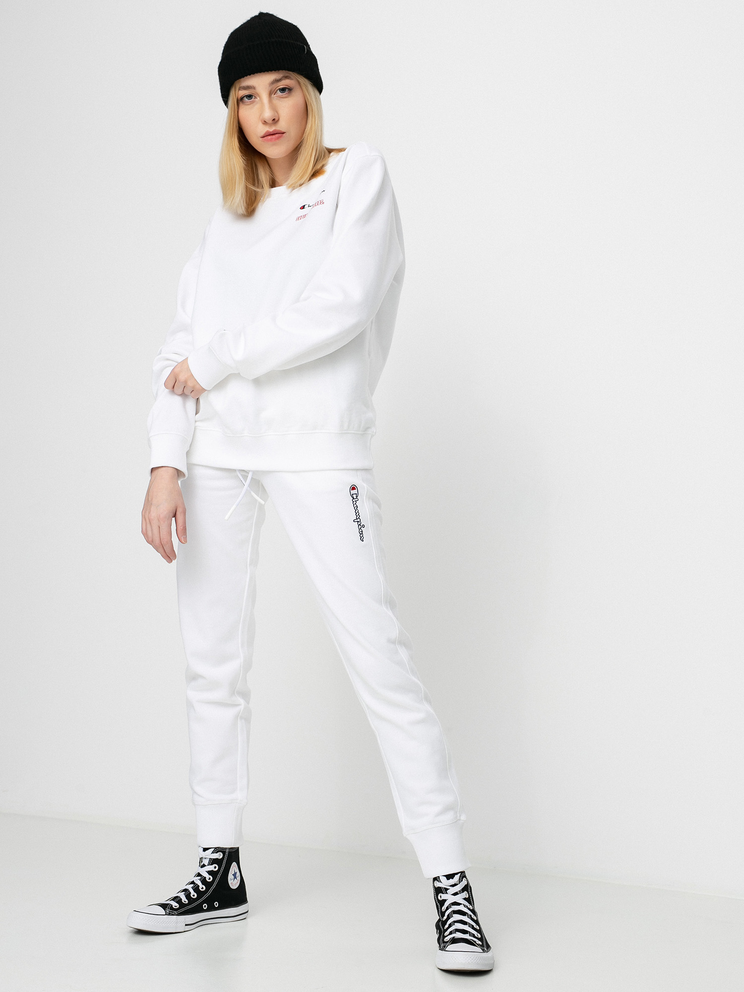 Nohavice Champion Rib Cuff 113191 Wmn (wht)