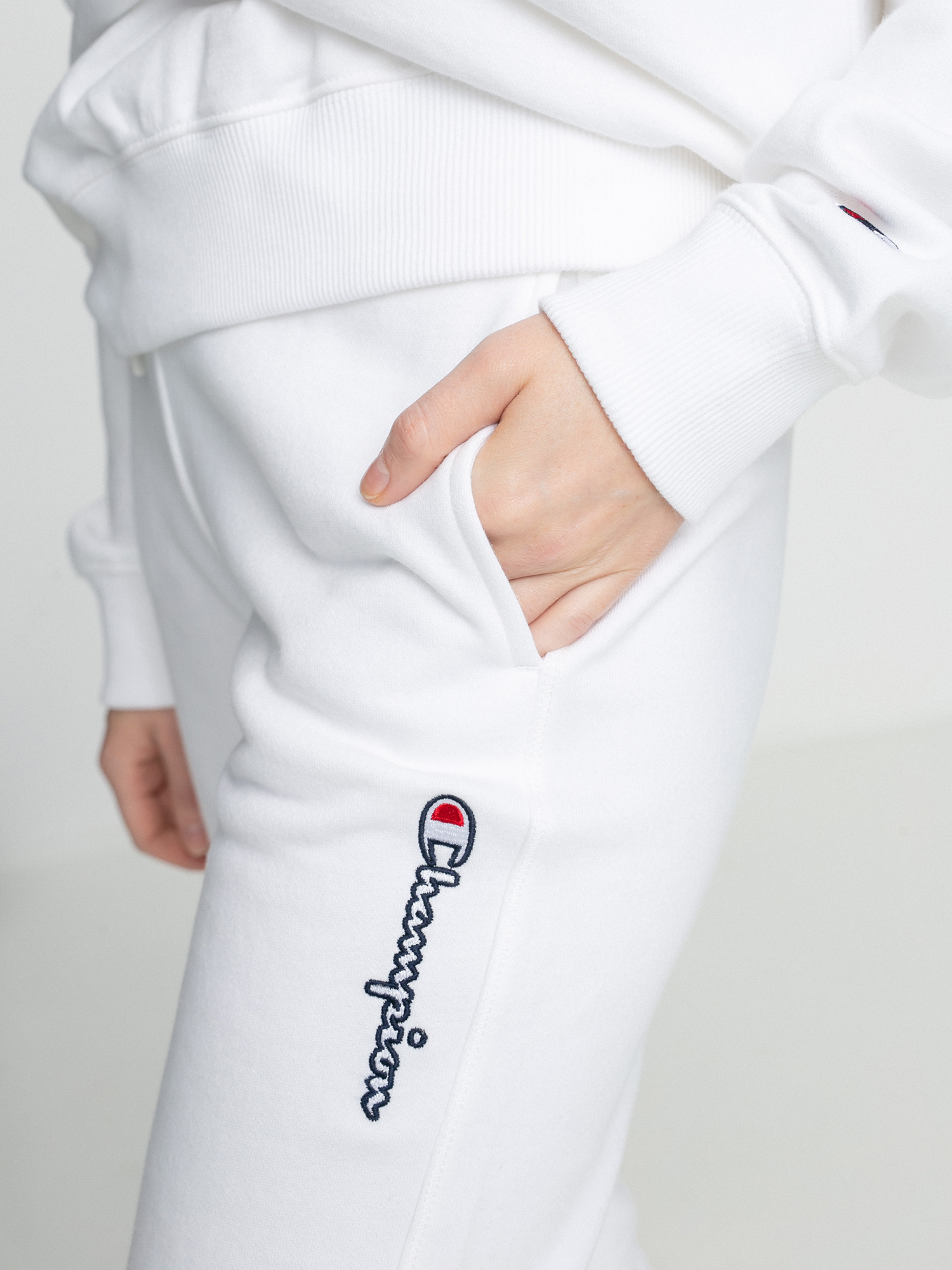 Nohavice Champion Rib Cuff 113191 Wmn (wht)