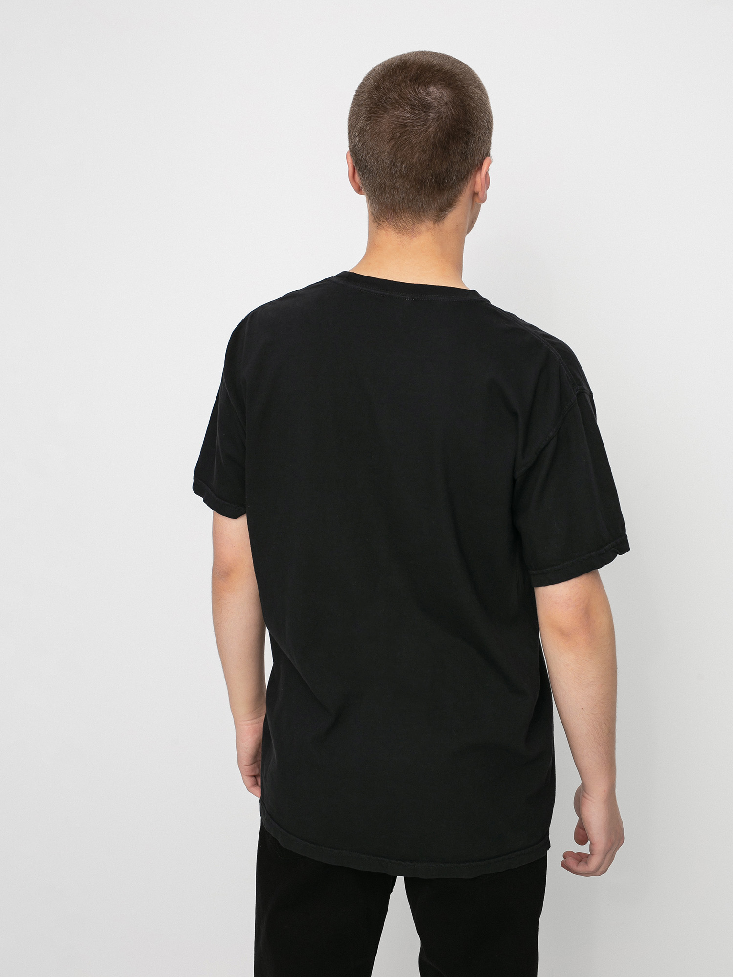 Tričko Brixton La Brxtn Broadcast Stt (black garment dye)