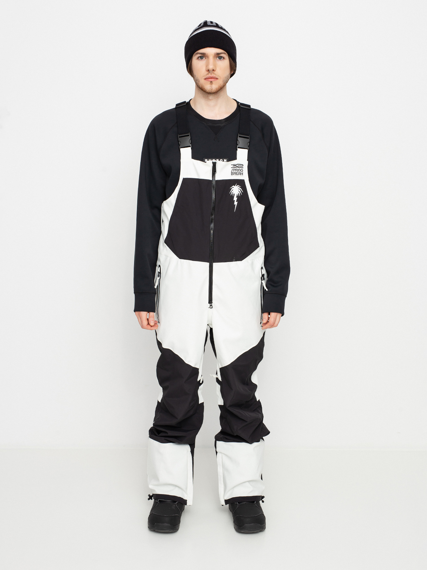 Pánske Snowboardové nohavice ThirtyTwo Spring Break Powder Bib (white)