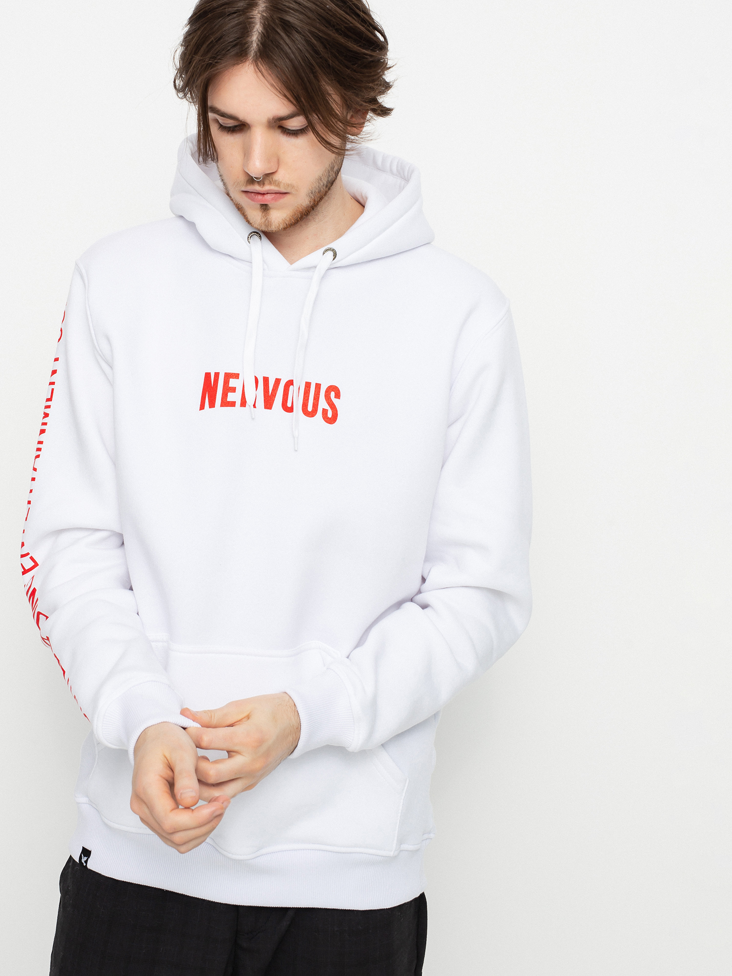 Mikina s kapucňou Nervous Nervlix HD (white)