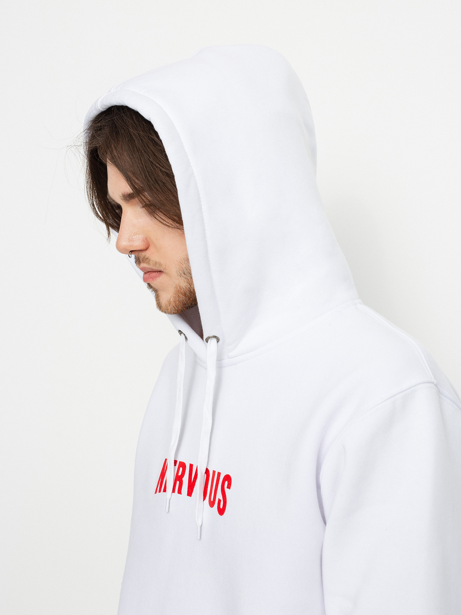 Mikina s kapucňou Nervous Nervlix HD (white)