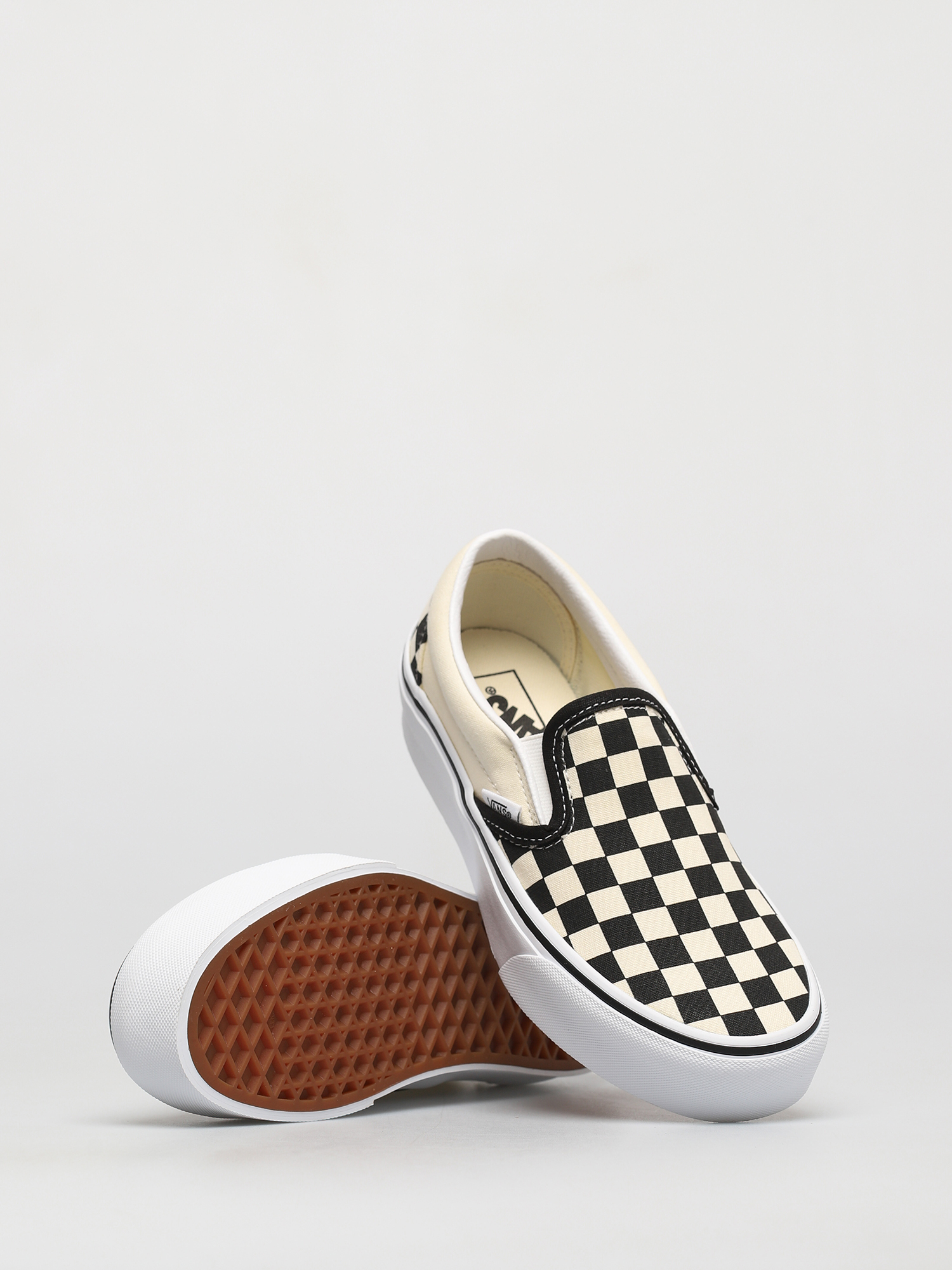 Topánky Vans Classic Slip On Platform (blk whtchckerboard/wht)