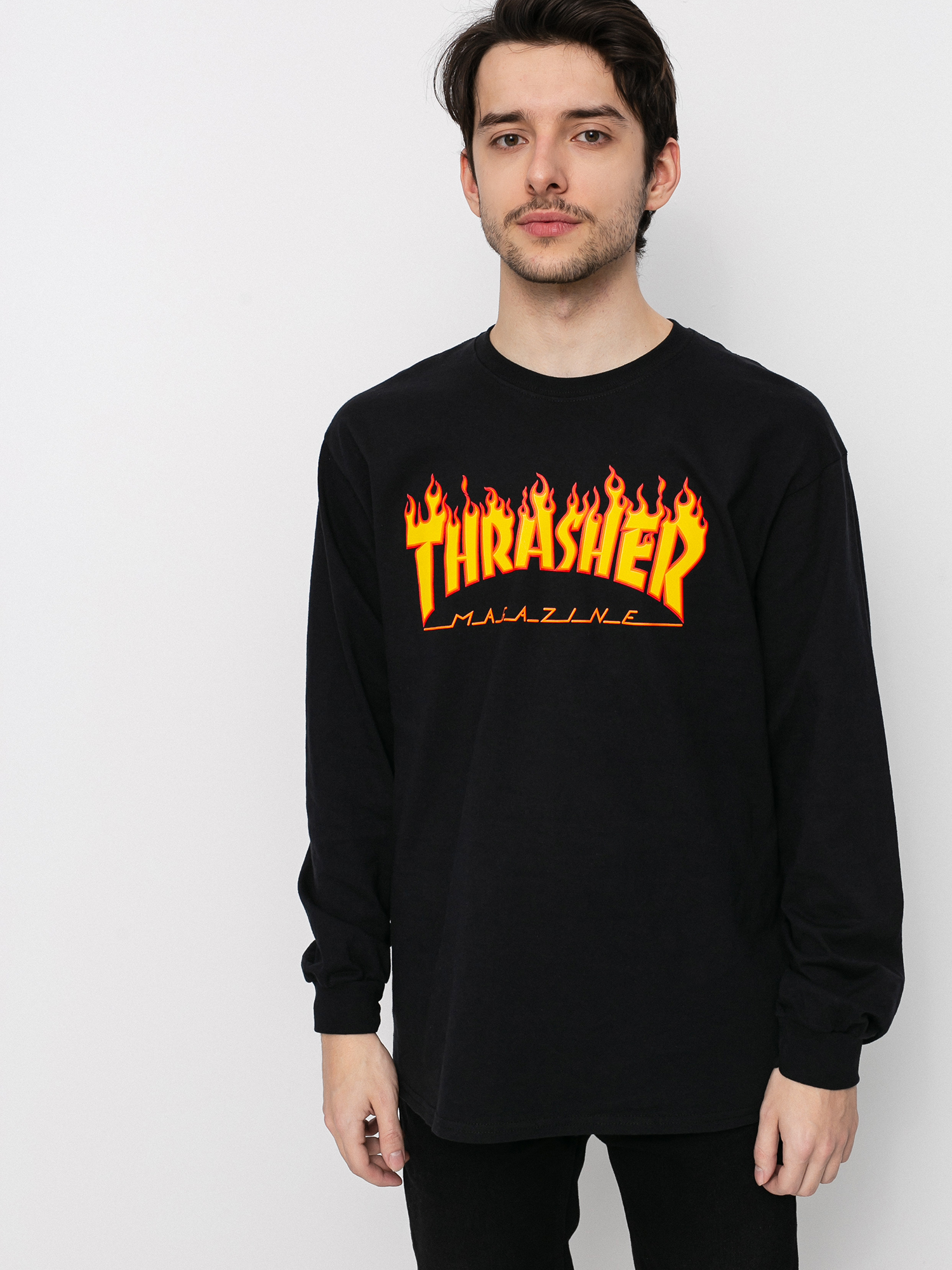 Triko Thrasher Flame Logo (black)
