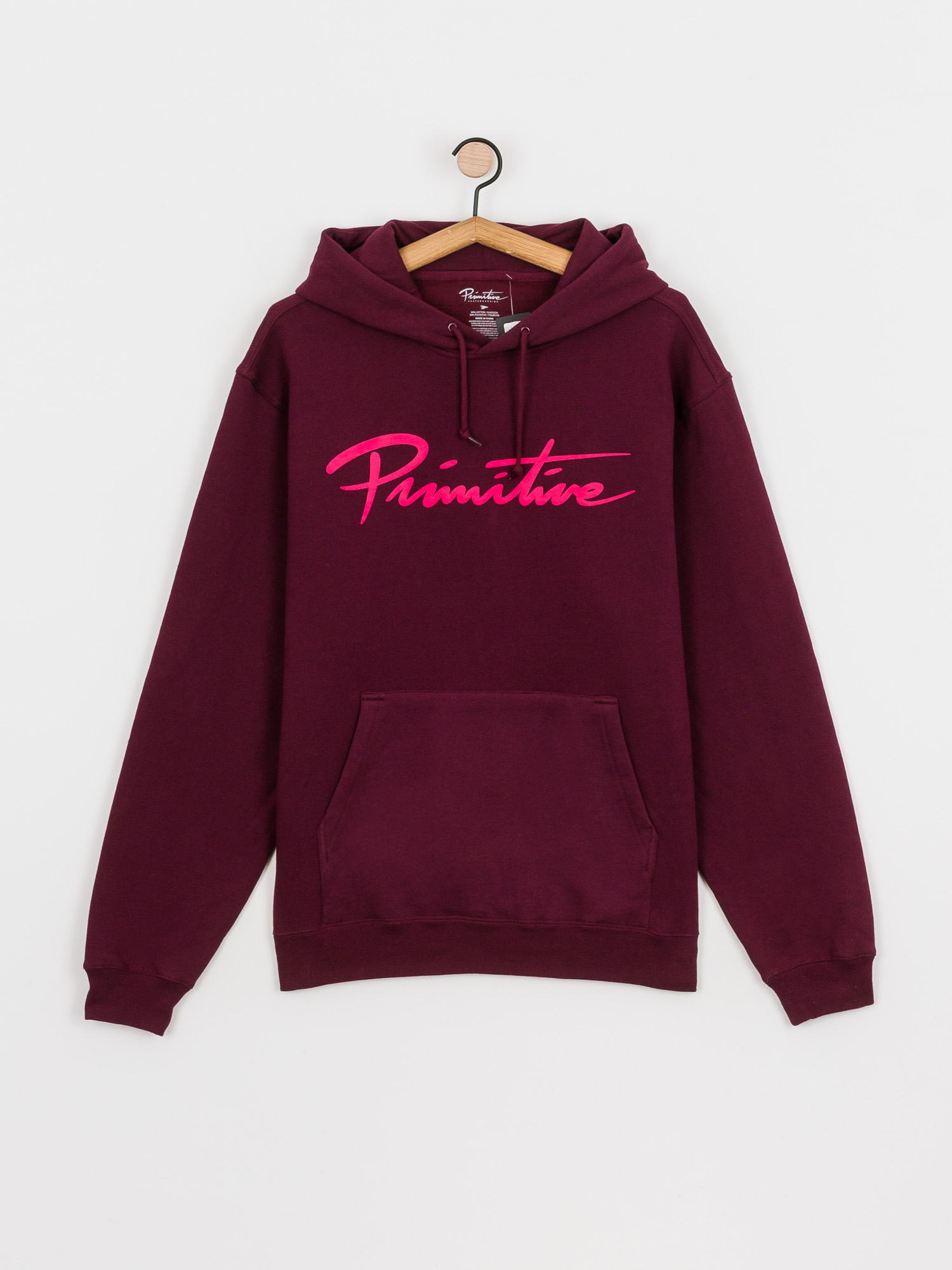 Mikina s kapucňou Primitive Nuevo Puff HD (burgundy)