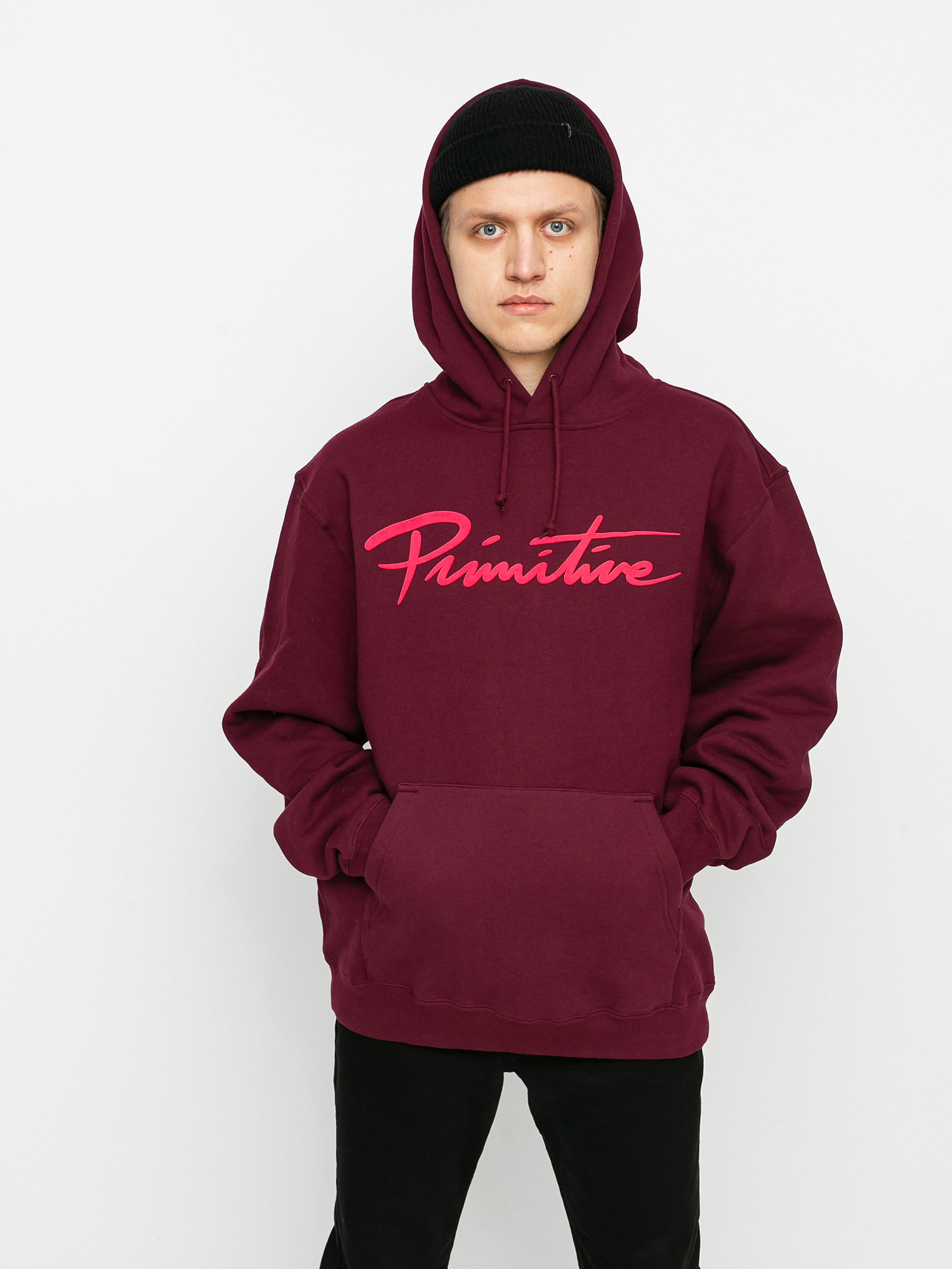 Mikina s kapucňou Primitive Nuevo Puff HD (burgundy)