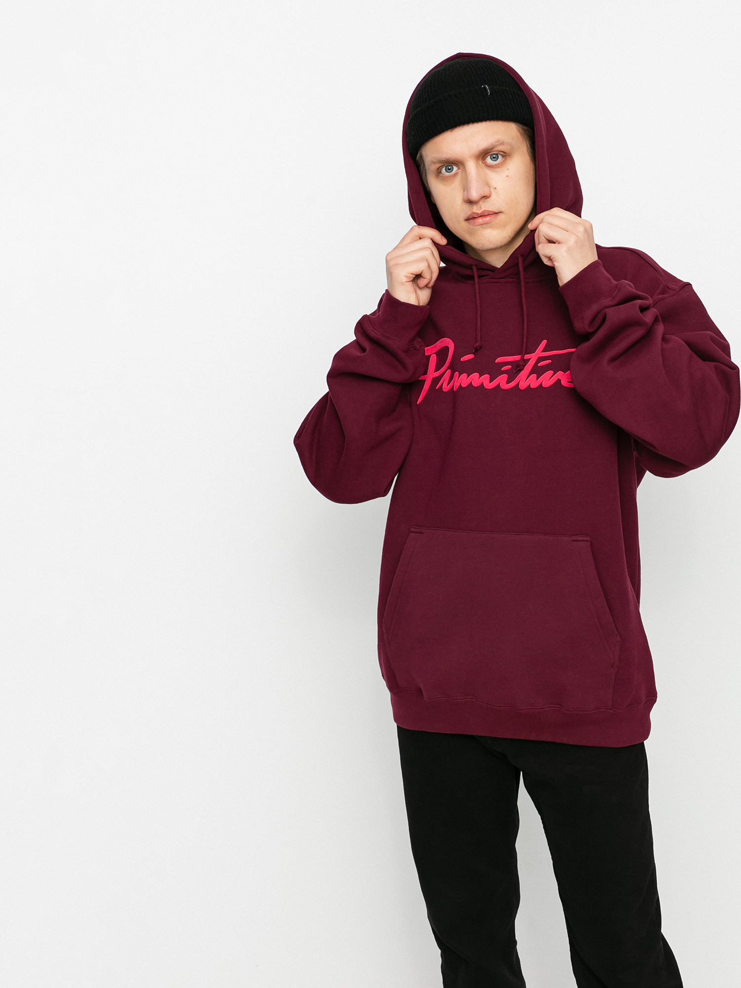 Mikina s kapucňou Primitive Nuevo Puff HD (burgundy)