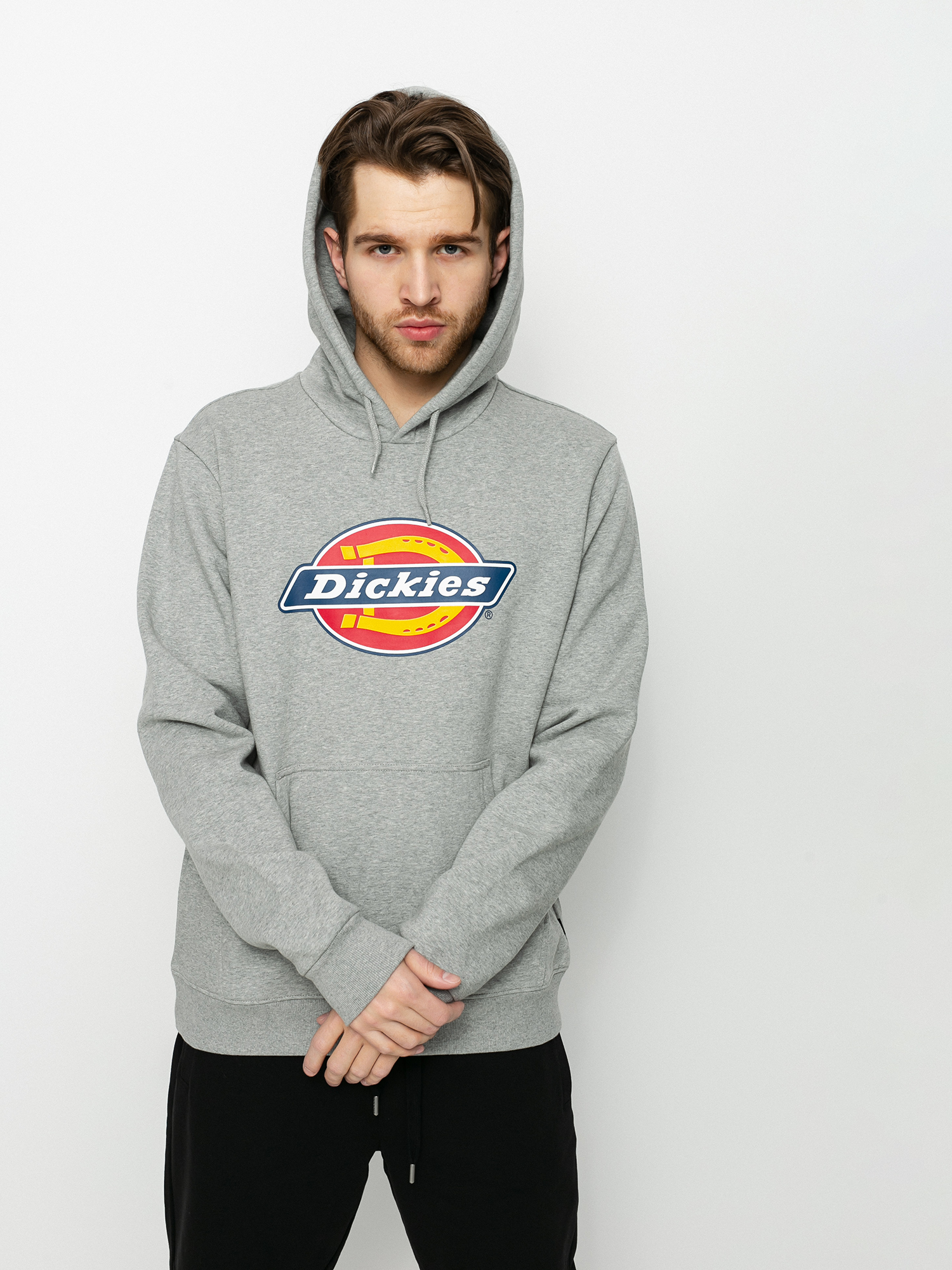 Mikina s kapucňou Dickies Icon Logo HD (grey melange)