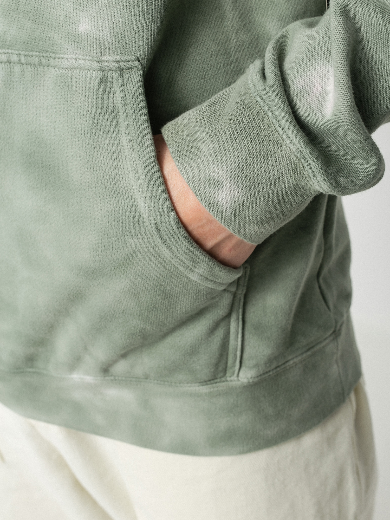 Mikina s kapucňou RVCA Nearby Tie Dye HD (green)