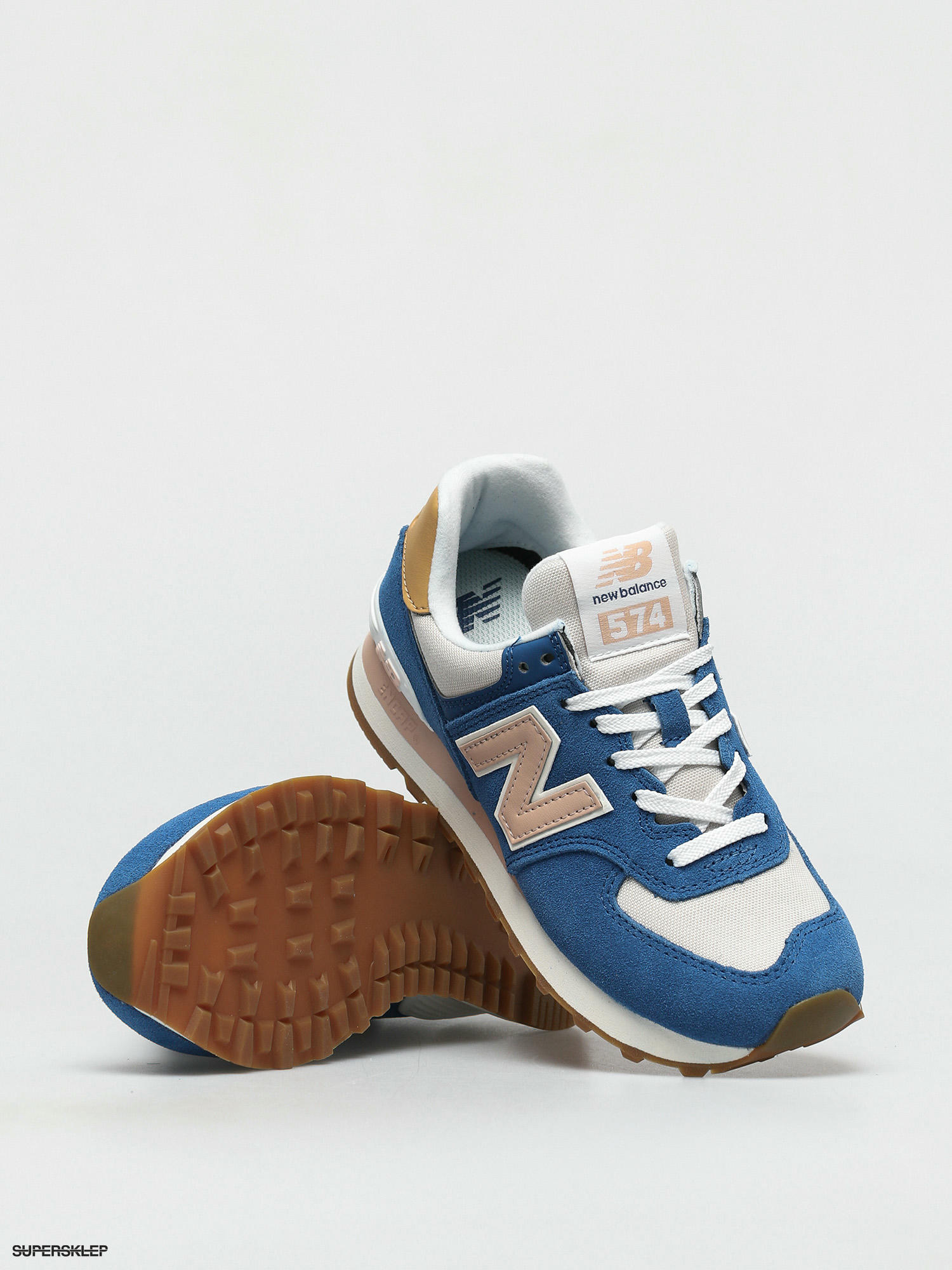 new balance 574 blue pink beige