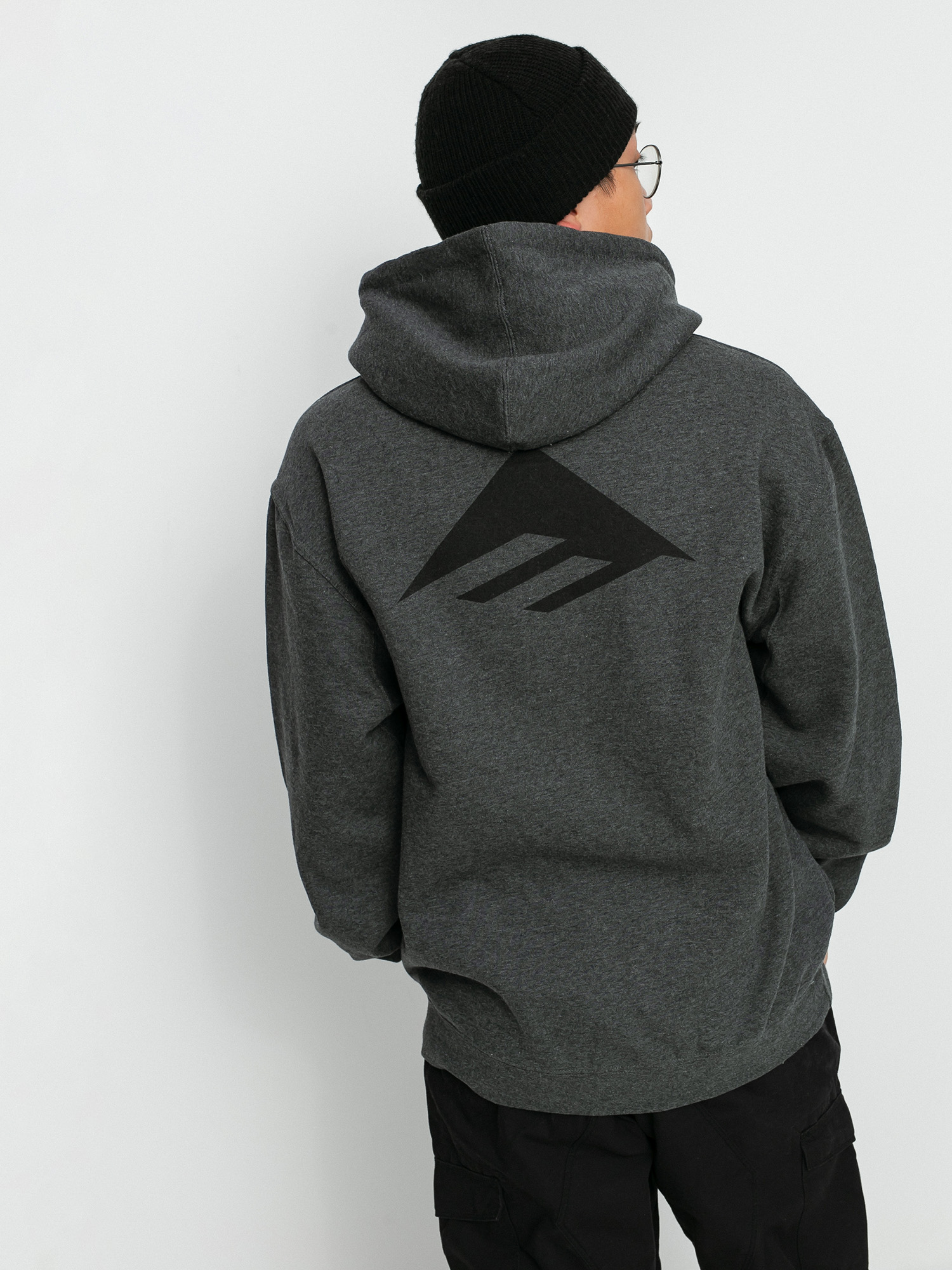 Mikina s kapucňou Emerica Pure Triangle HD (charcoal/heather)