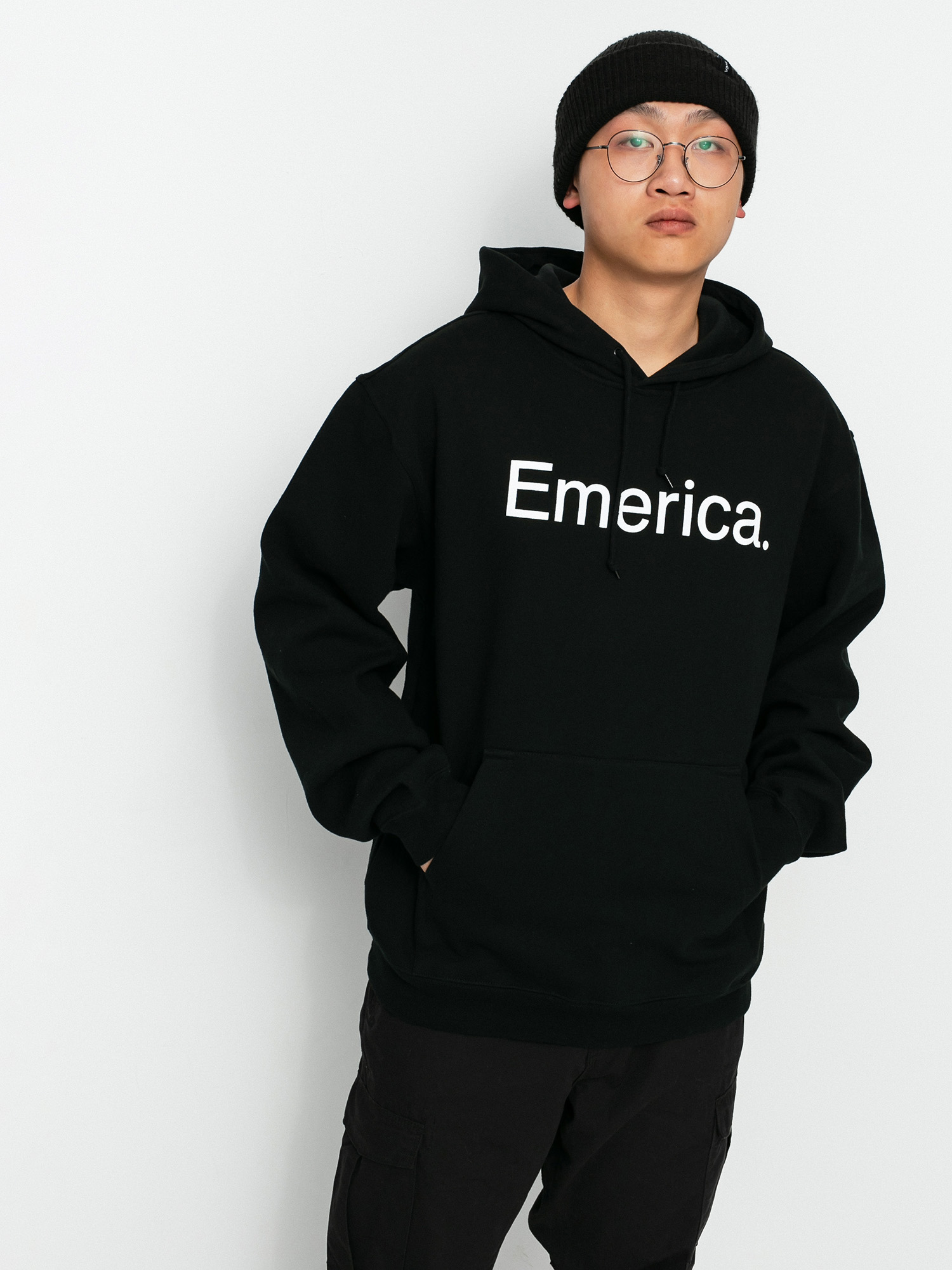 Mikina s kapucňou Emerica Pure Logo HD (black)