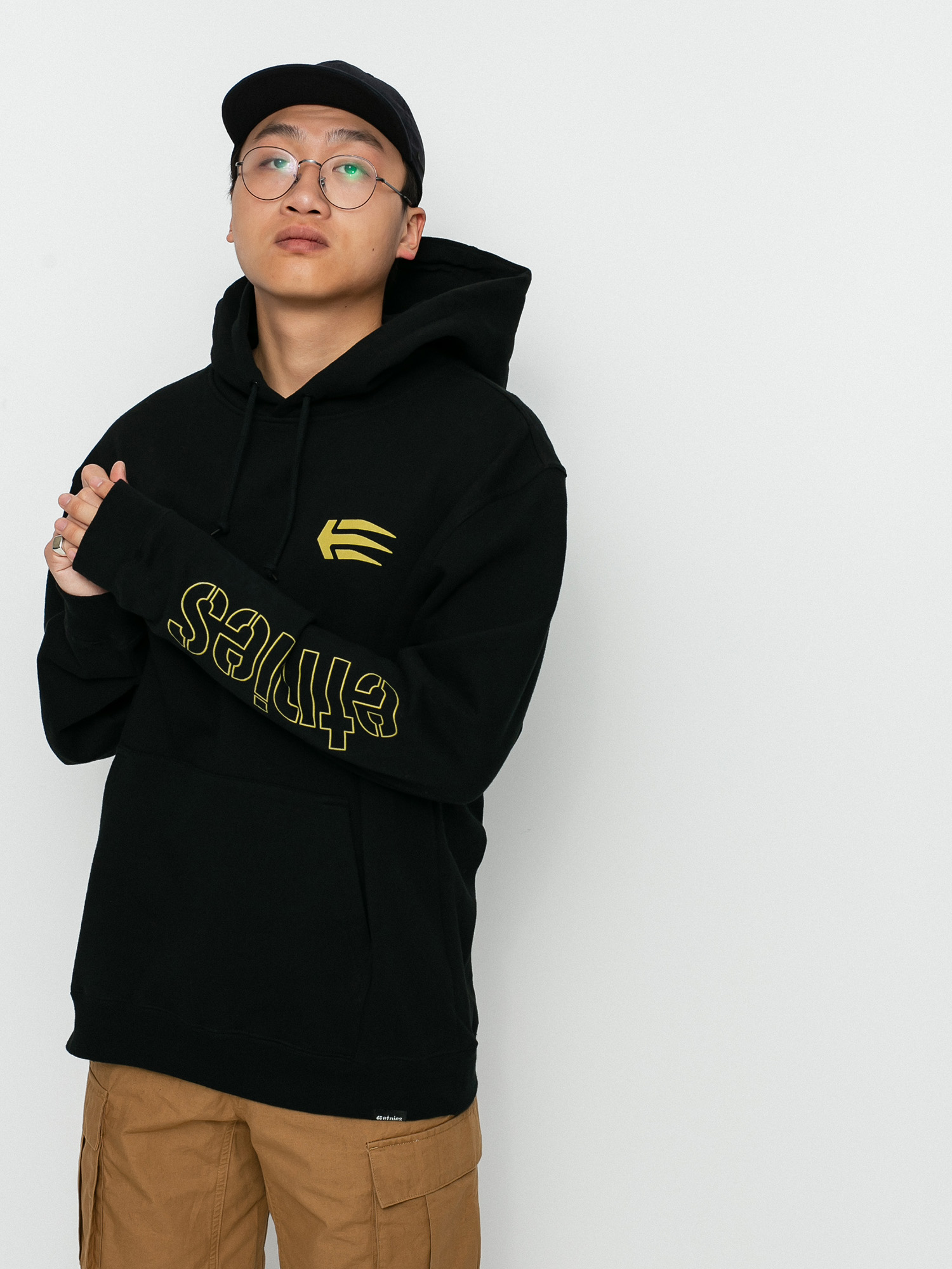 Mikina s kapucňou Etnies Joslin HD (black/gold)