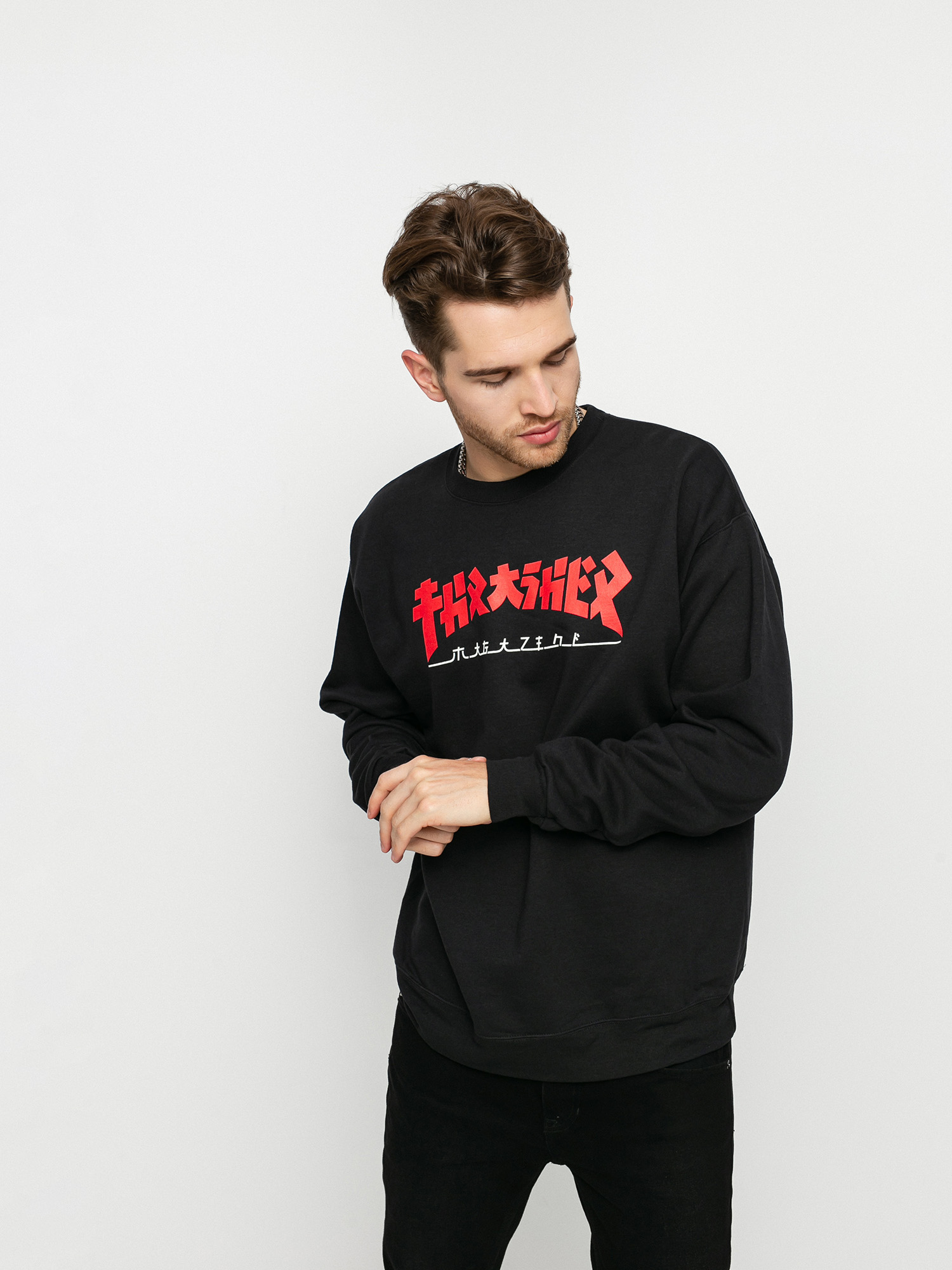 Mikina Thrasher Godzilla Crew (black)