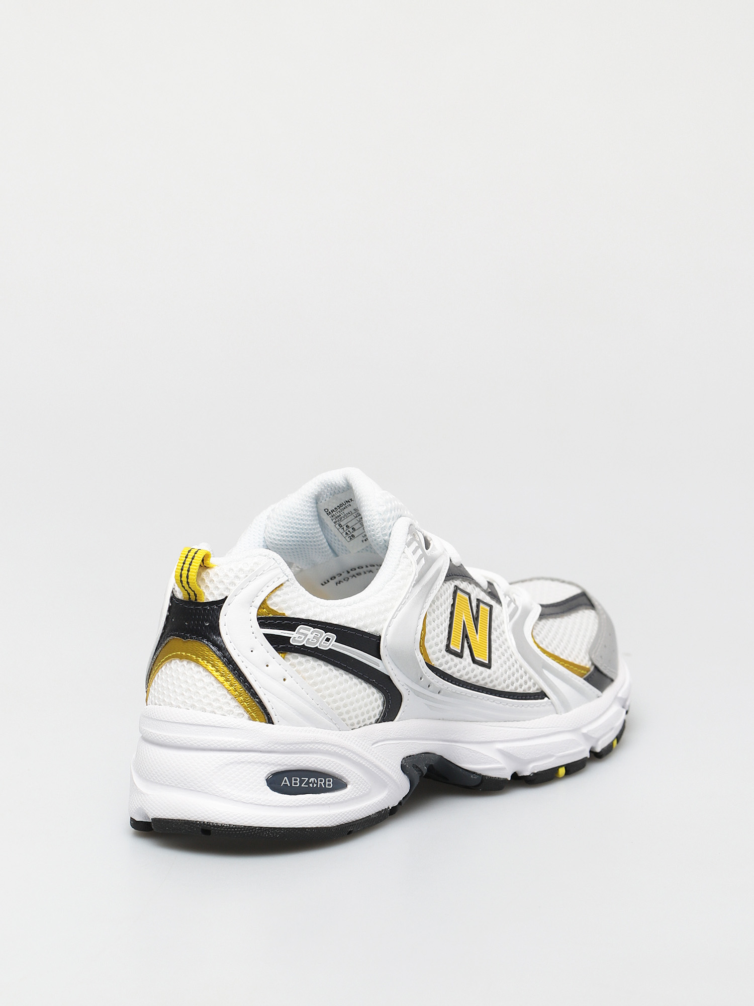 new balance 530 white and gold