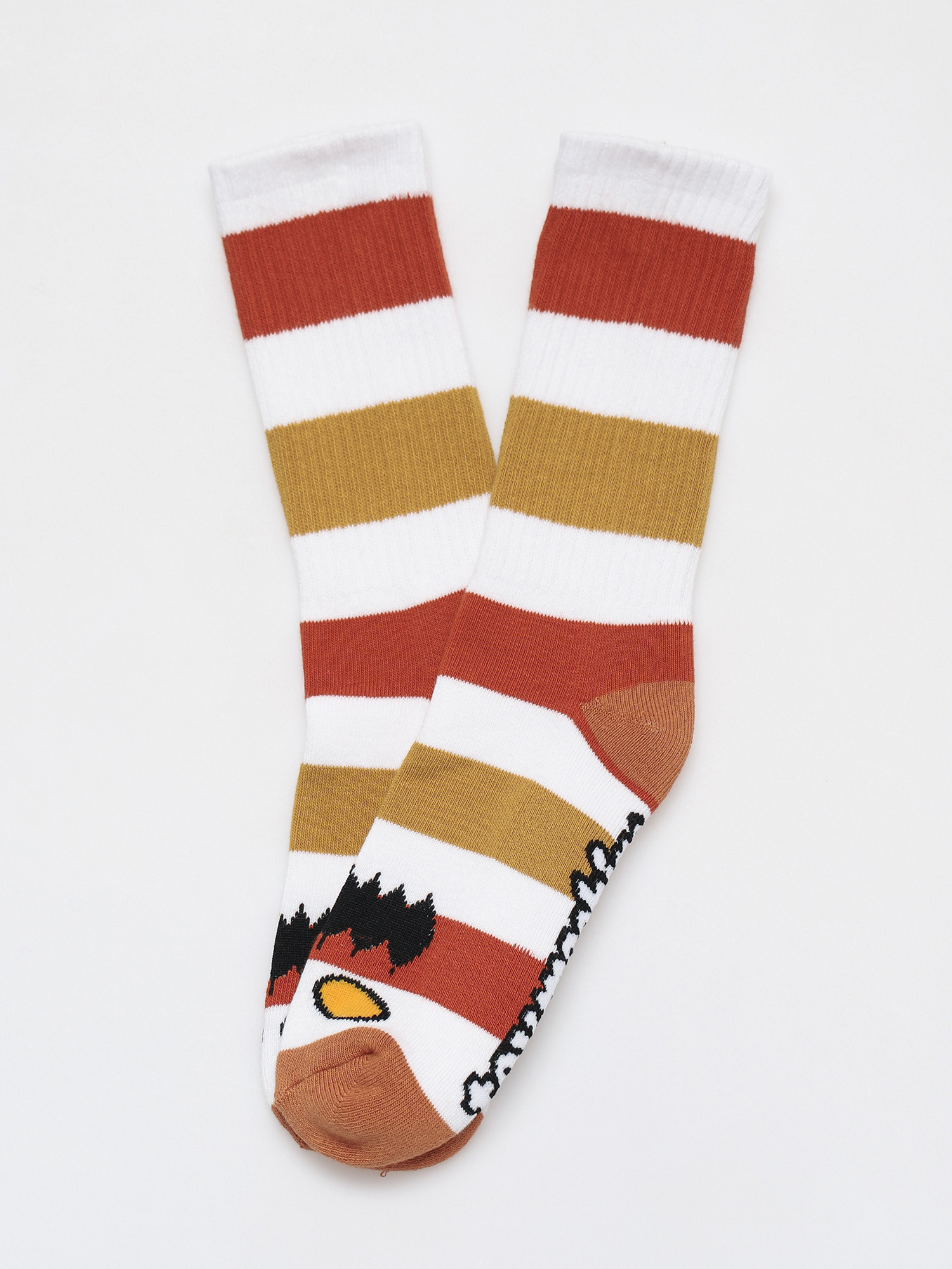 Ponožky Toy Machine Monster Big Stripe (white/brown)