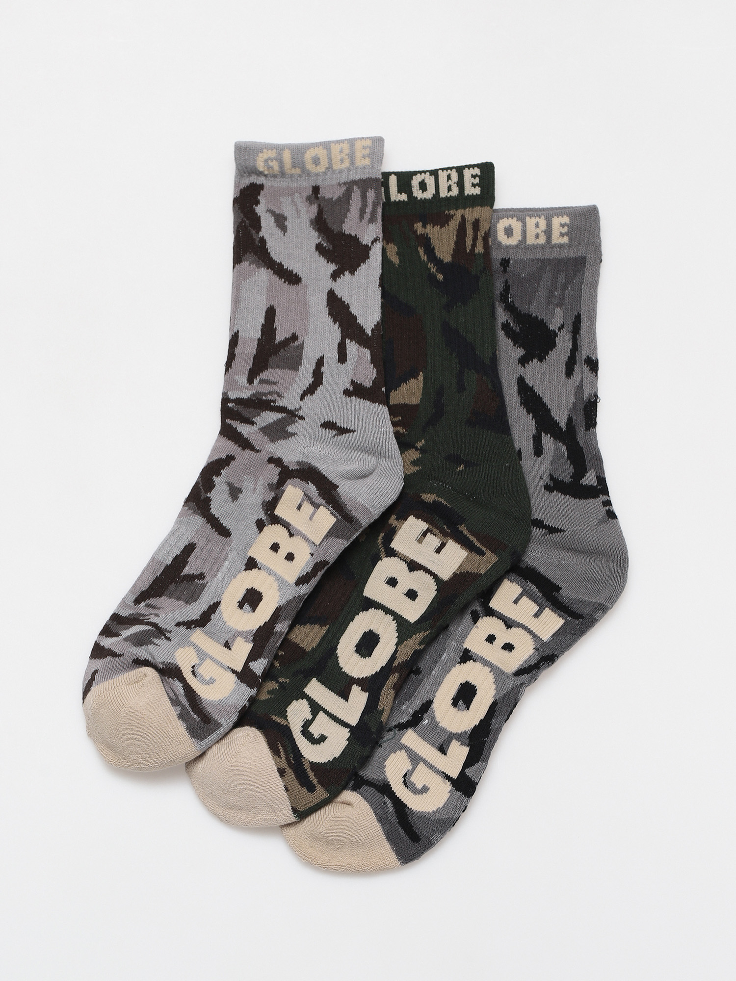 Ponožky Globe Eco Camo Crew 3 Pack (camo)