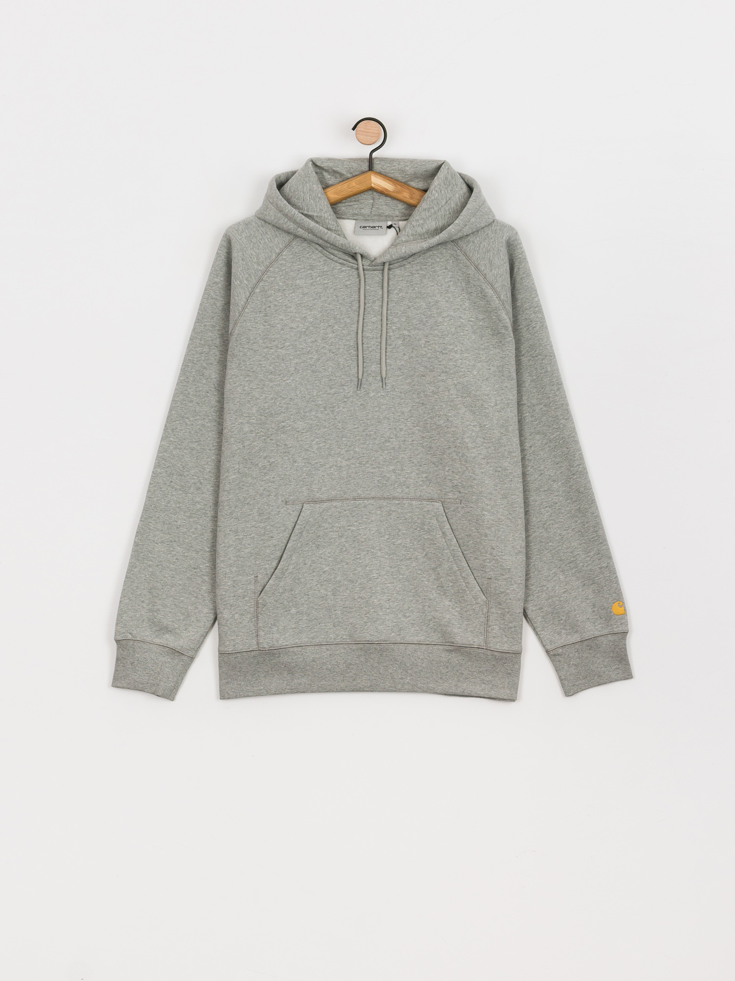 Mikina s kapucňou Carhartt WIP Chase HD (grey heather/gold)