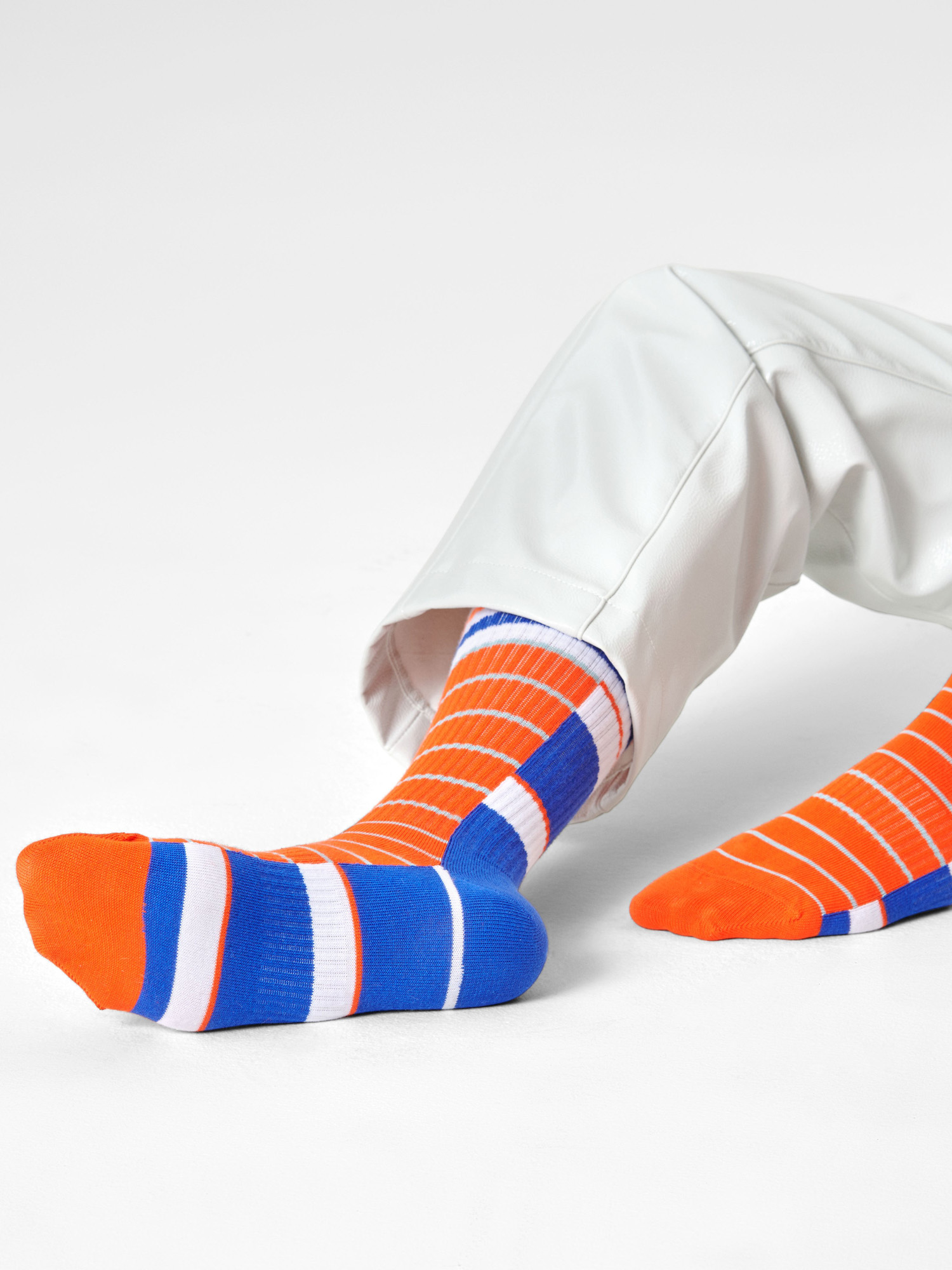 Ponožky Happy Socks Half Half Thin Crew (blue/orange)