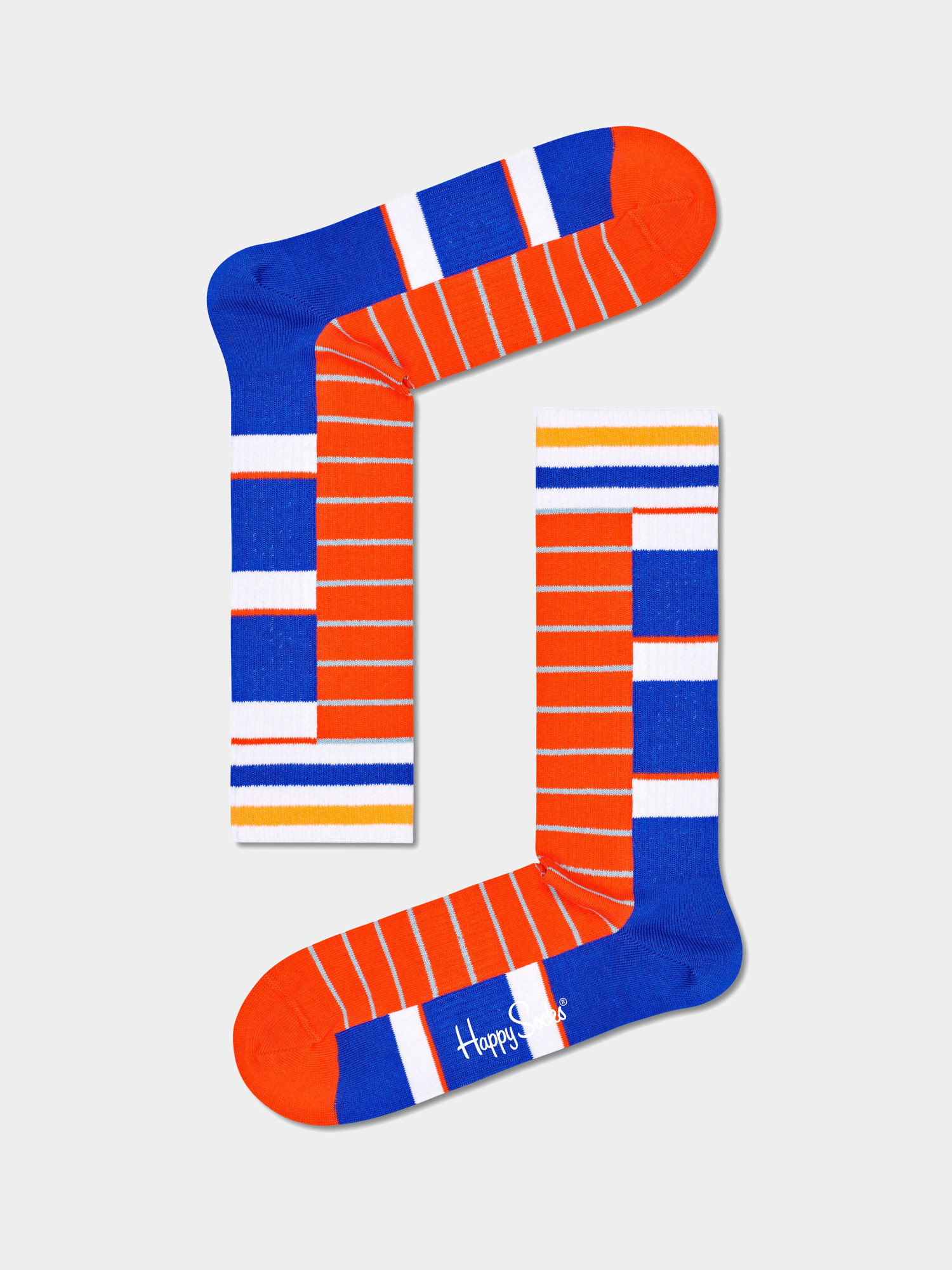 Ponožky Happy Socks Half Half Thin Crew (blue/orange)