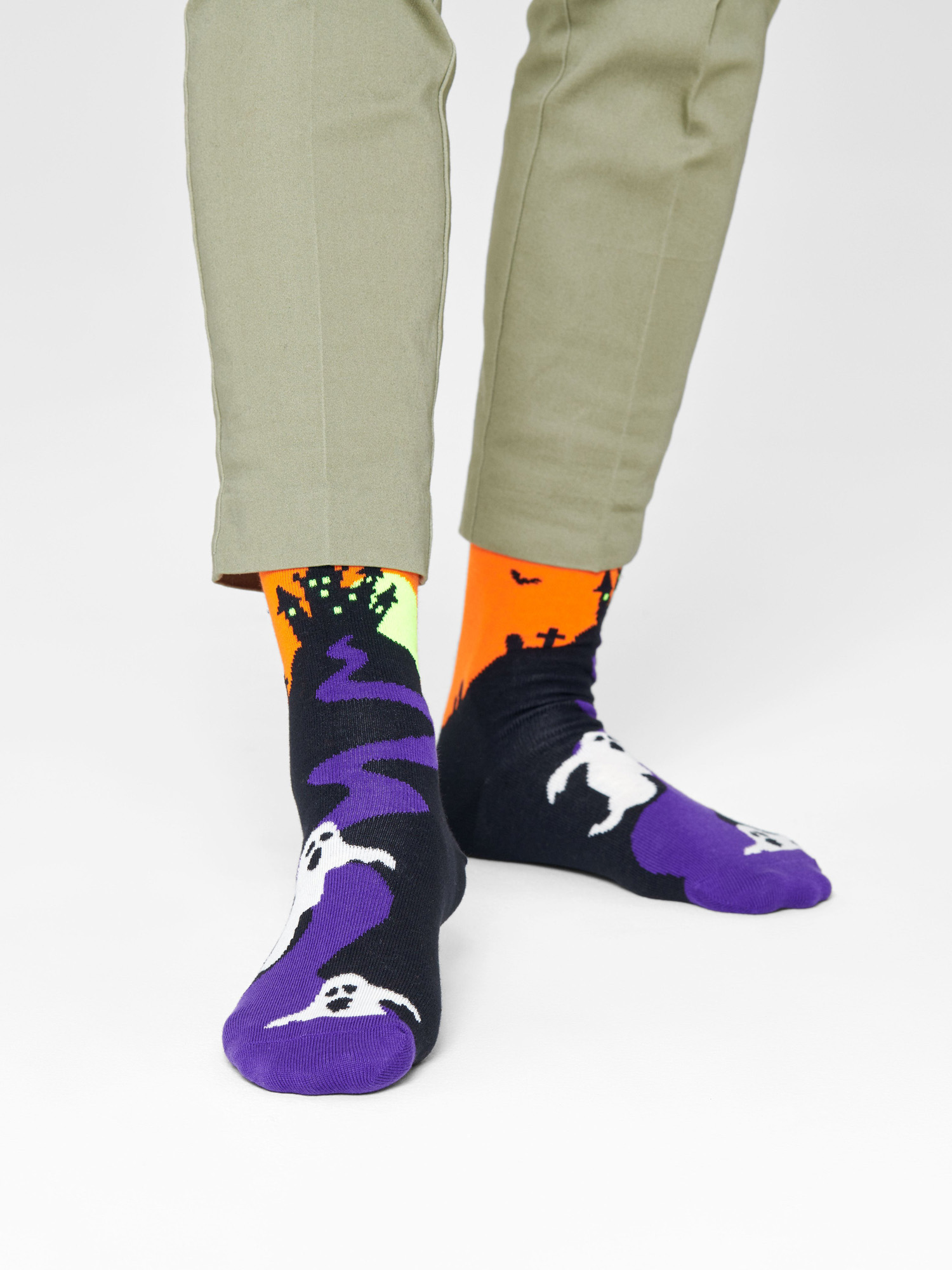 Ponožky Happy Socks Halloween Ghost (orange/black/purple)