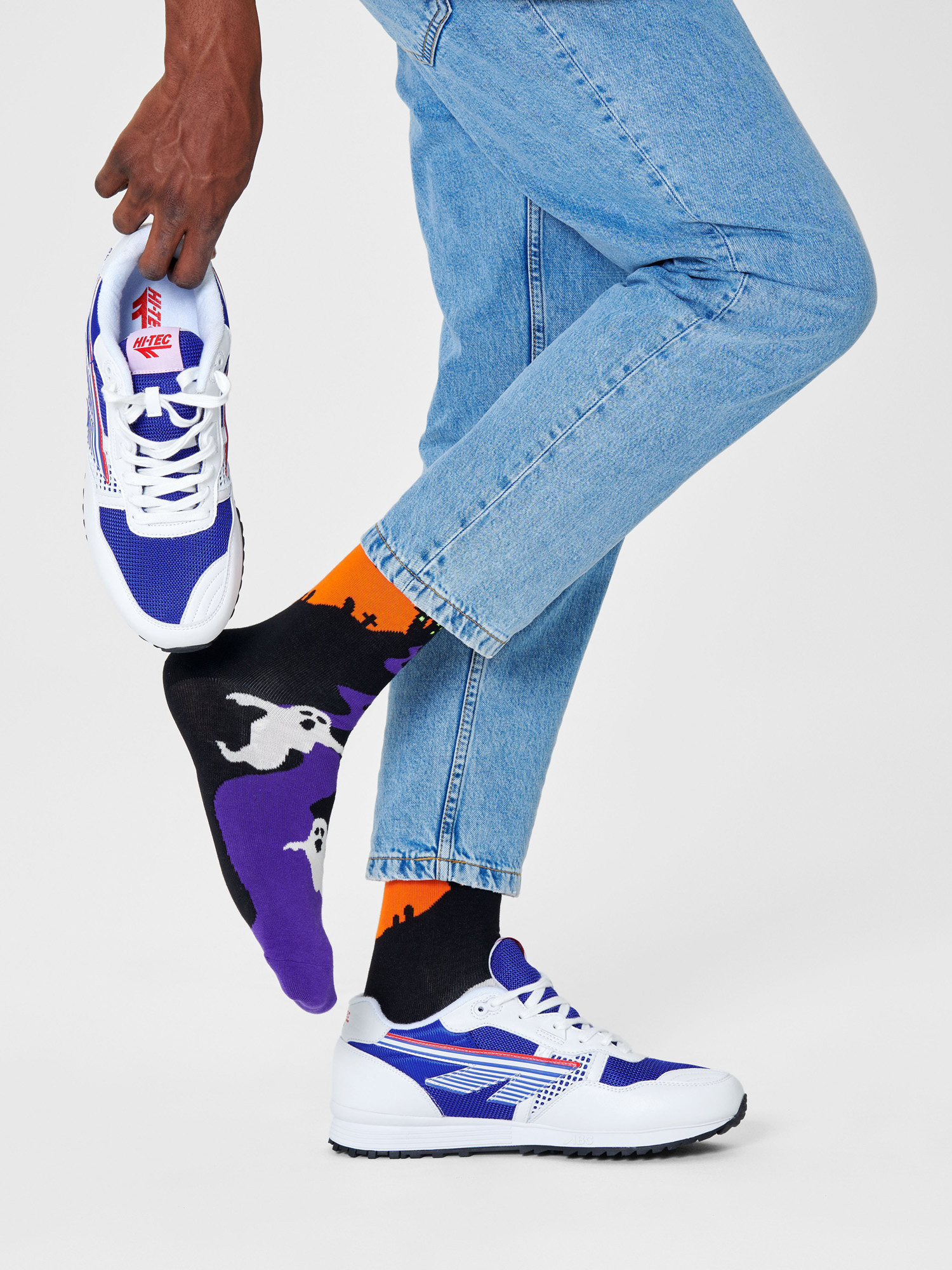 Ponožky Happy Socks Halloween Ghost (orange/black/purple)