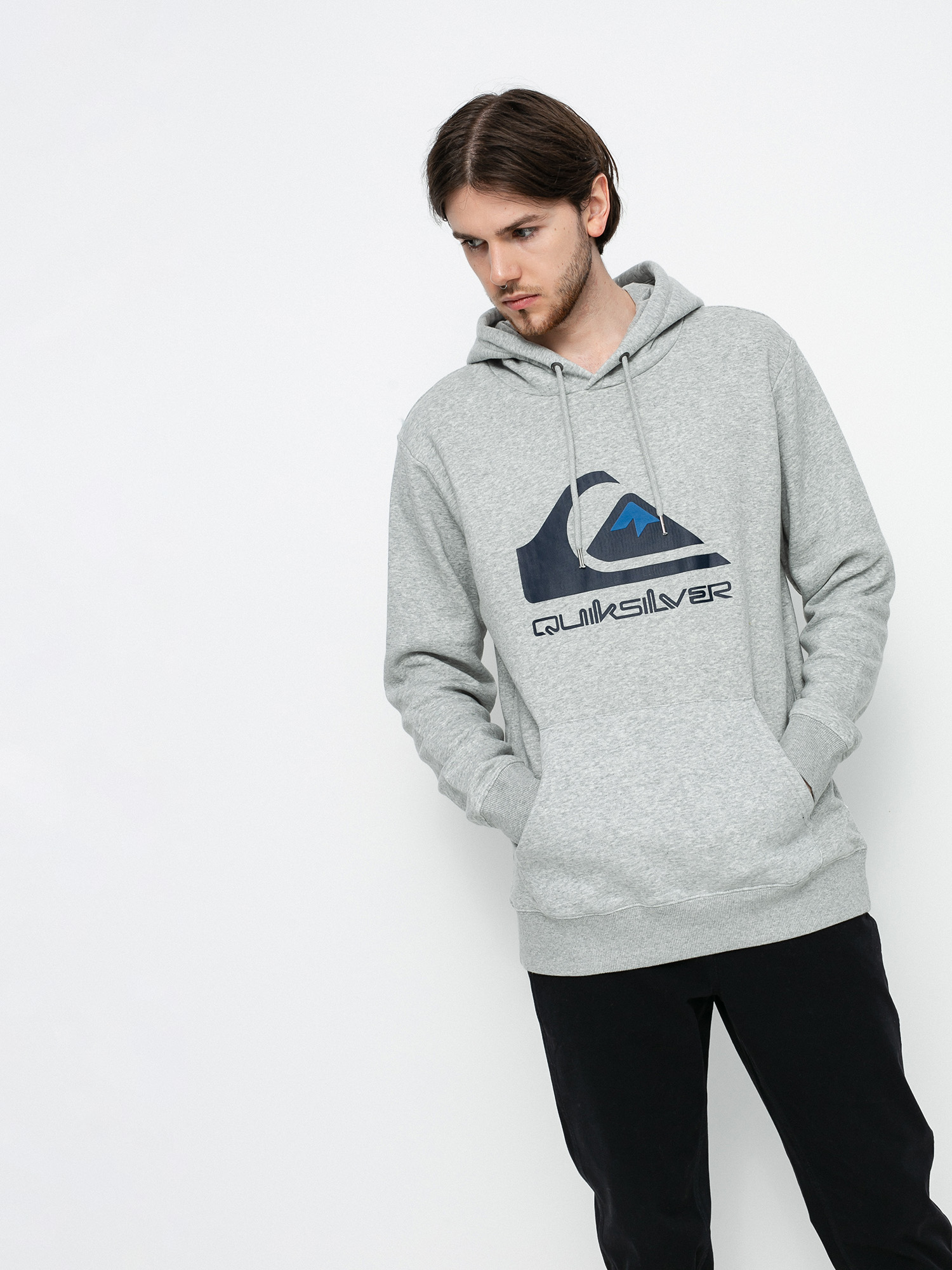Mikina s kapucňou Quiksilver Big Logo HD (athletic heather)