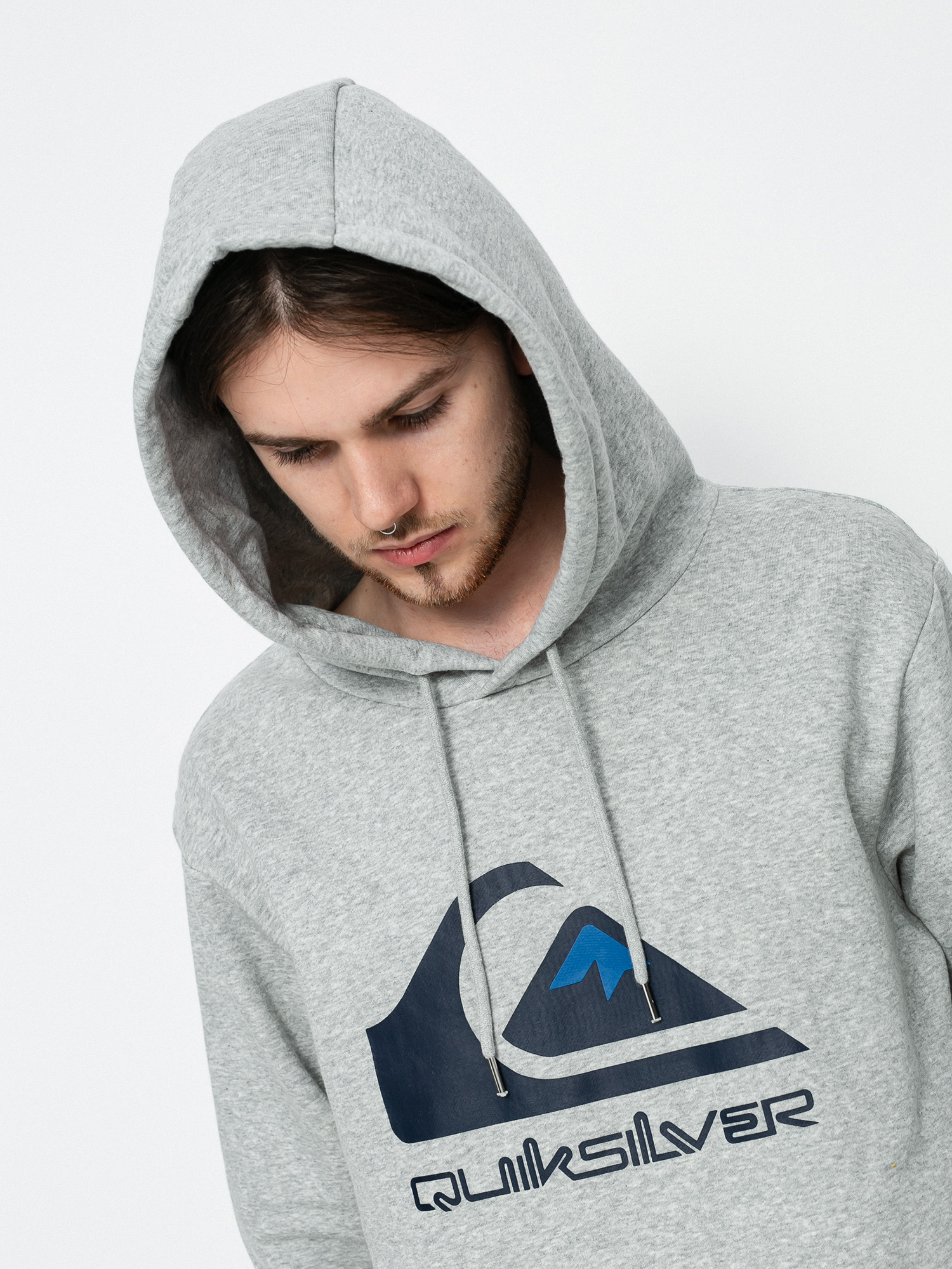 Mikina s kapucňou Quiksilver Big Logo HD (athletic heather)