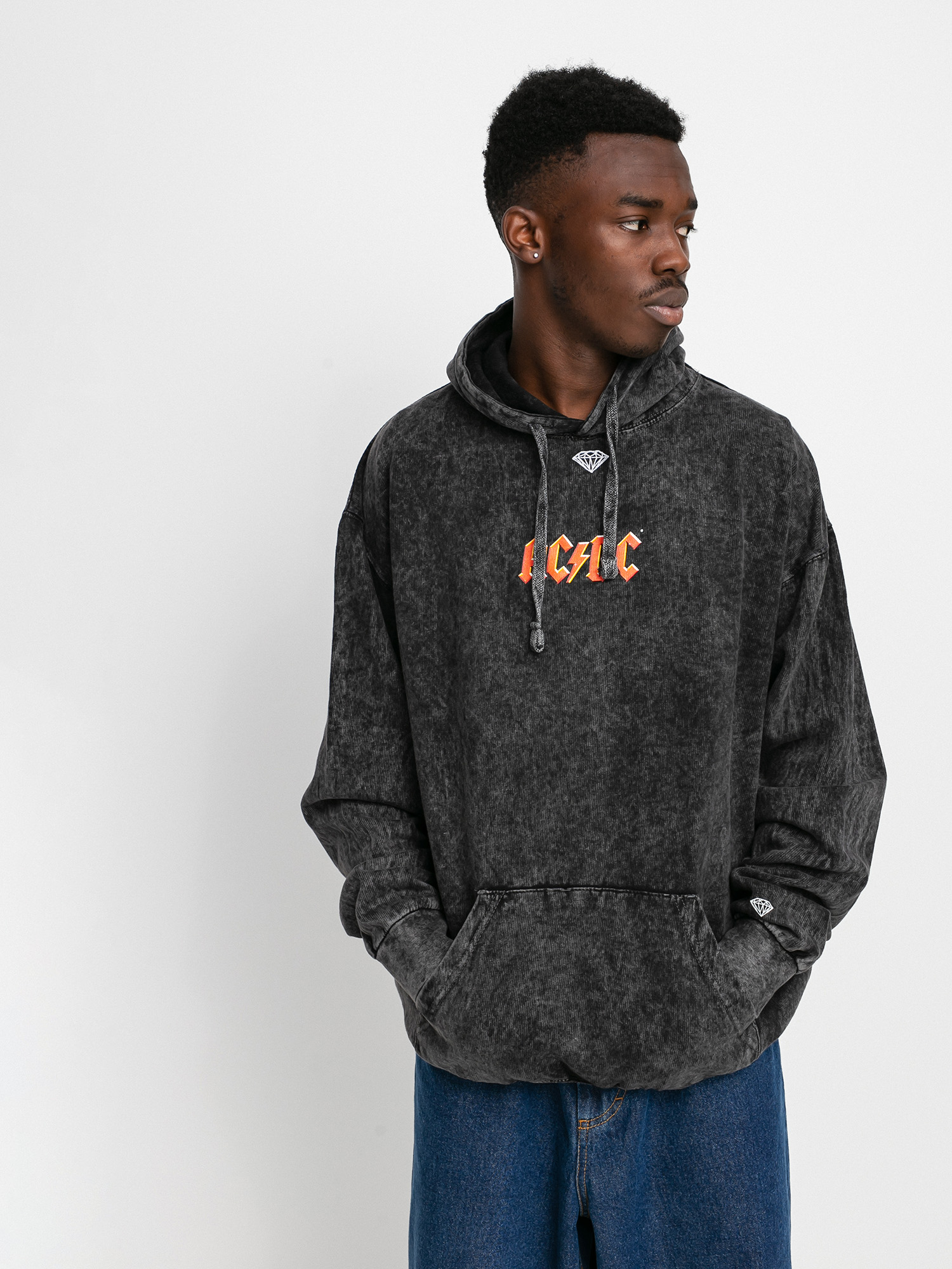 Mikina s kapucňou Diamond Supply Co. Ac/Dc Diamond HD (mineral)