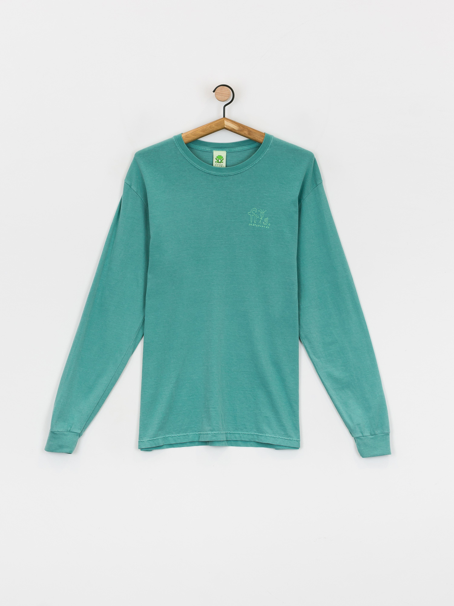 Triko Frog Skateboards Frog Man Logo Pigment Dyed  (grass green)