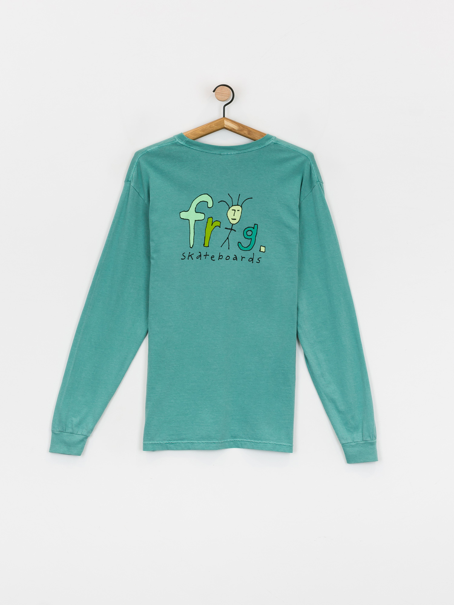 Triko Frog Skateboards Frog Man Logo Pigment Dyed  (grass green)