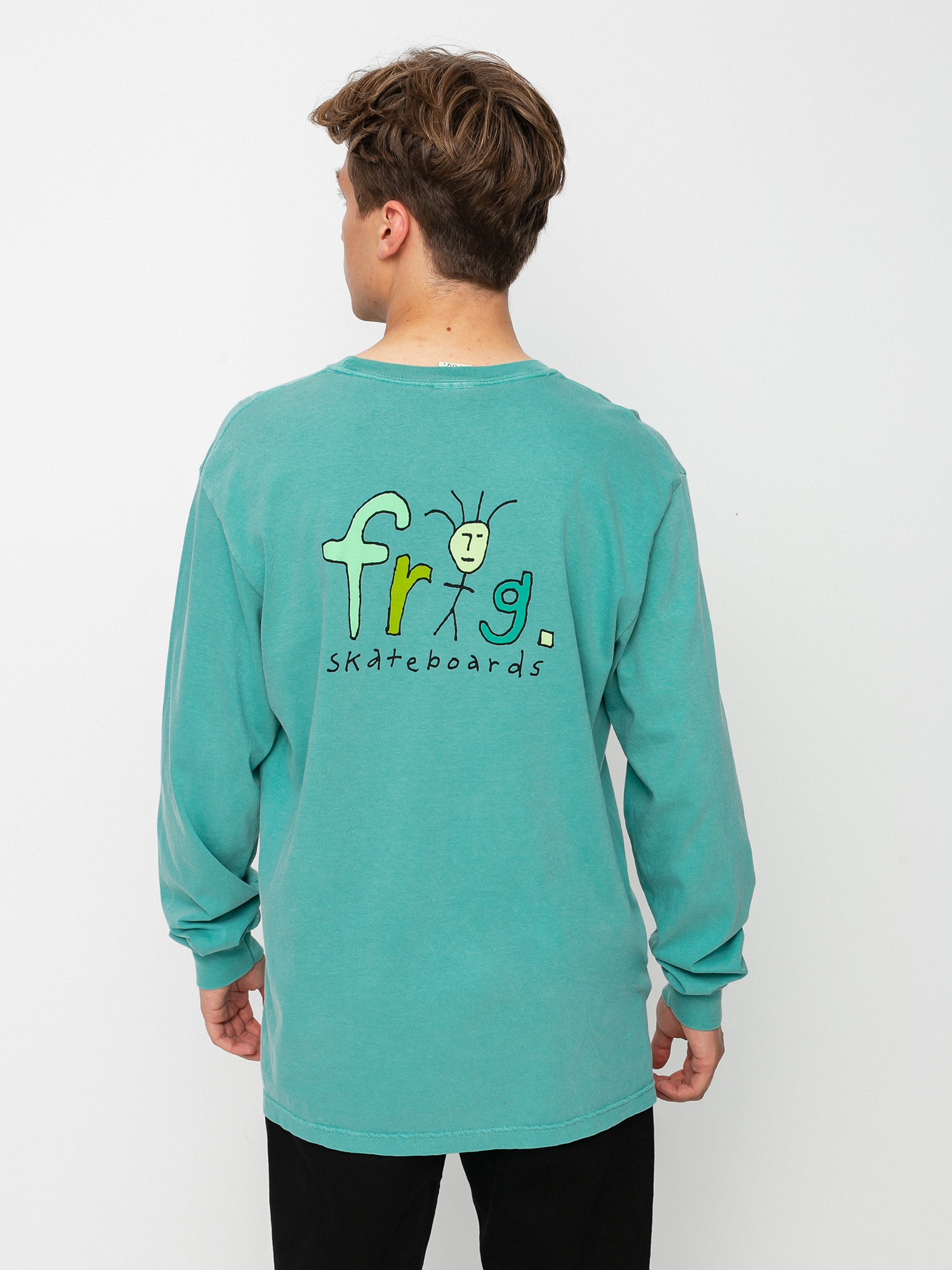 Triko Frog Skateboards Frog Man Logo Pigment Dyed  (grass green)